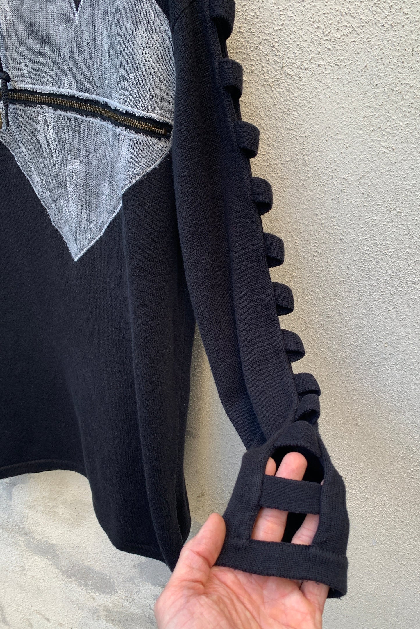 Upcycling Deep Hoodie Schwarz L