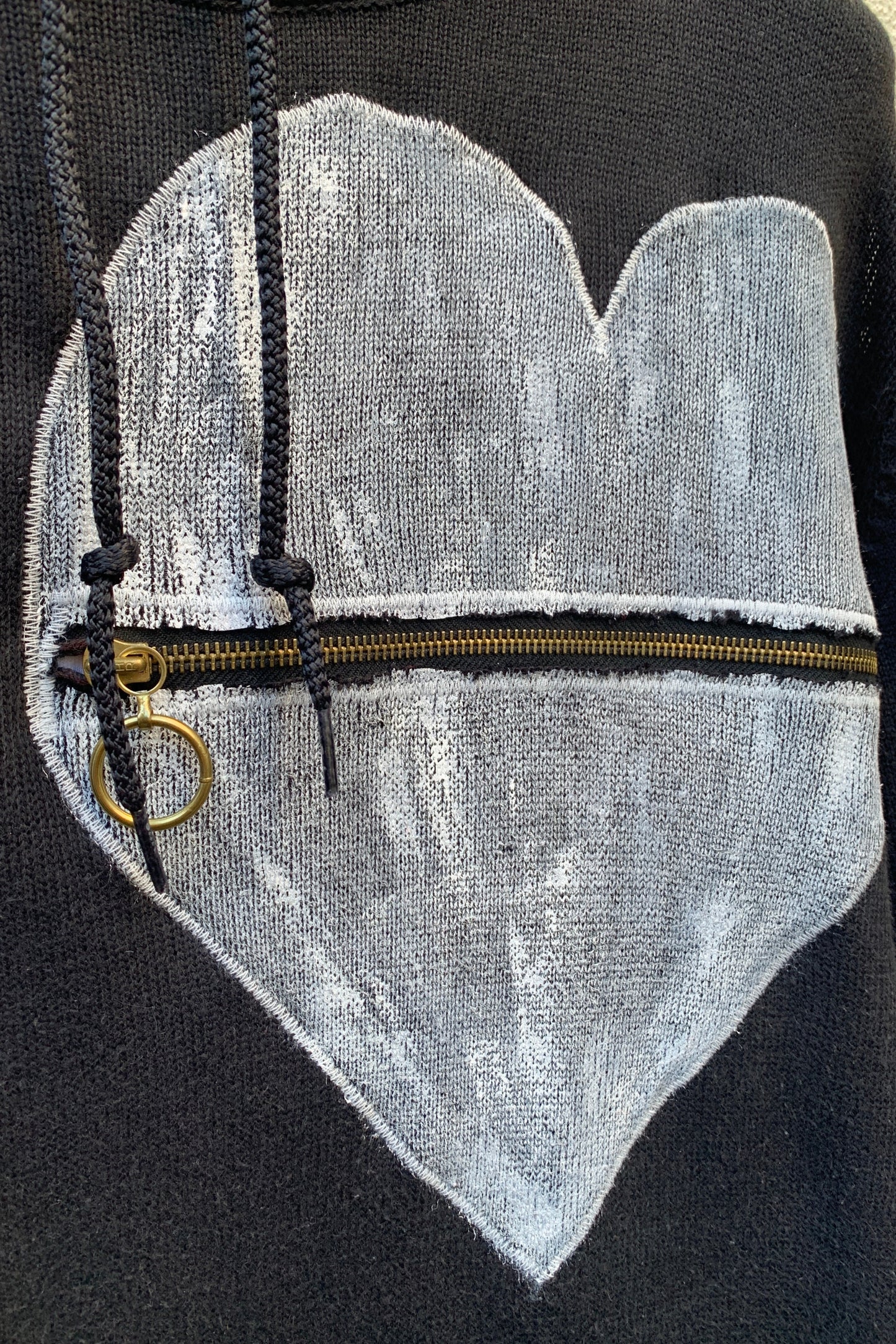 Upcycling Deep Hoodie Schwarz L
