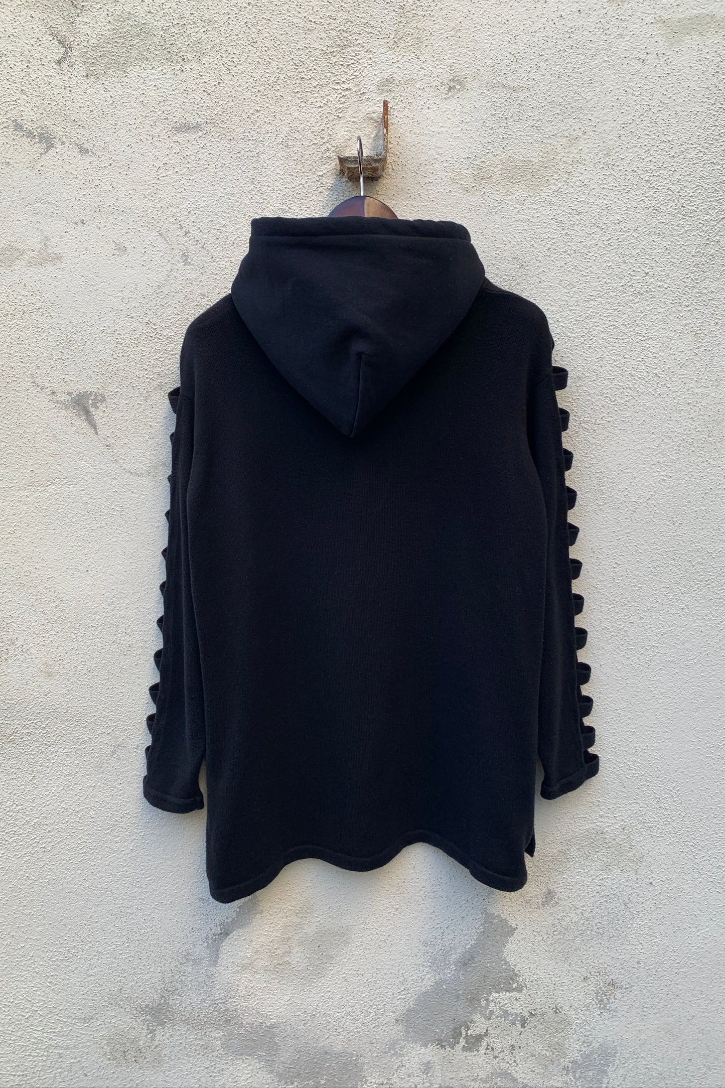 Upcycling Deep Hoodie Schwarz L