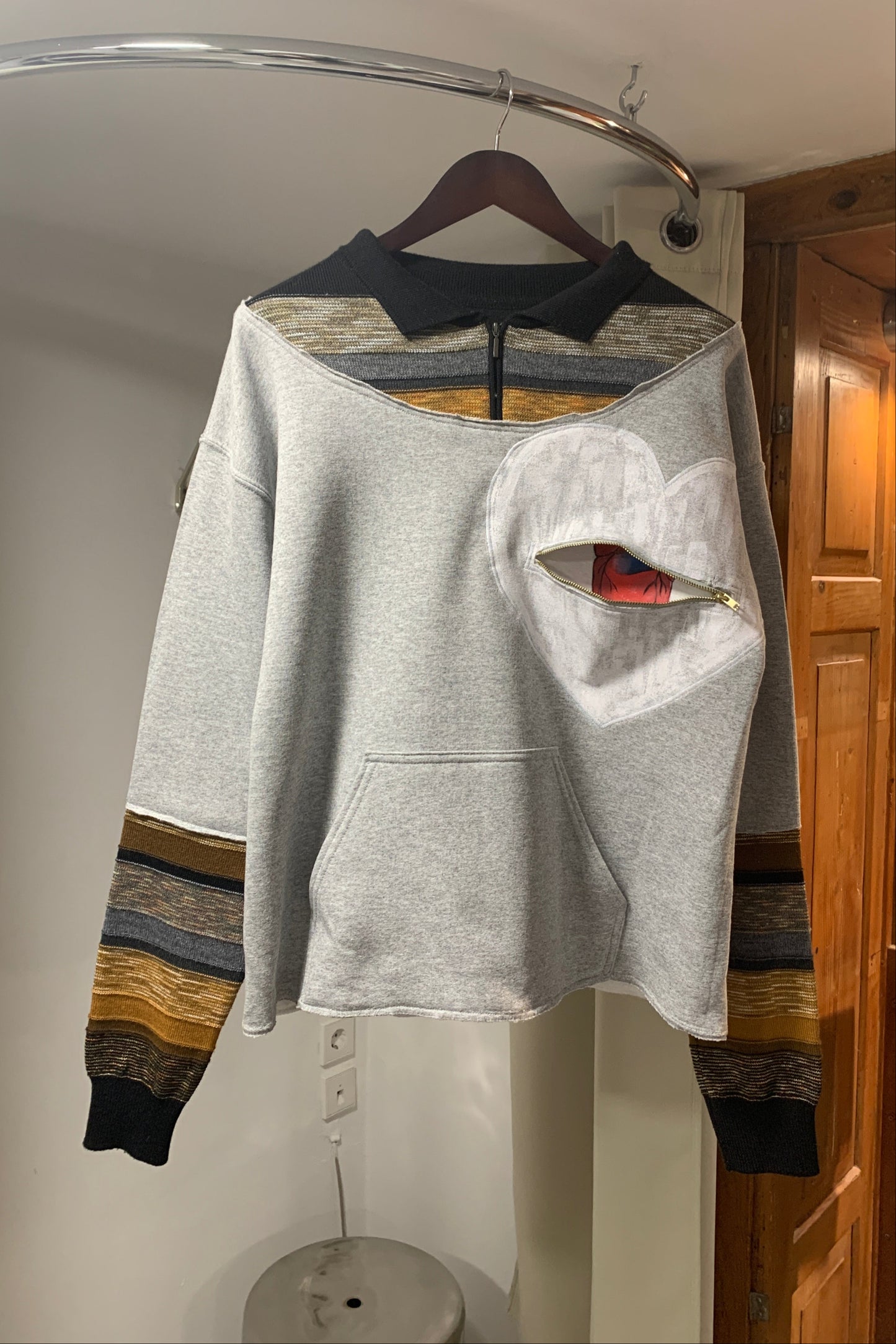 Upcycling Deep Vintage Sweater Grau L