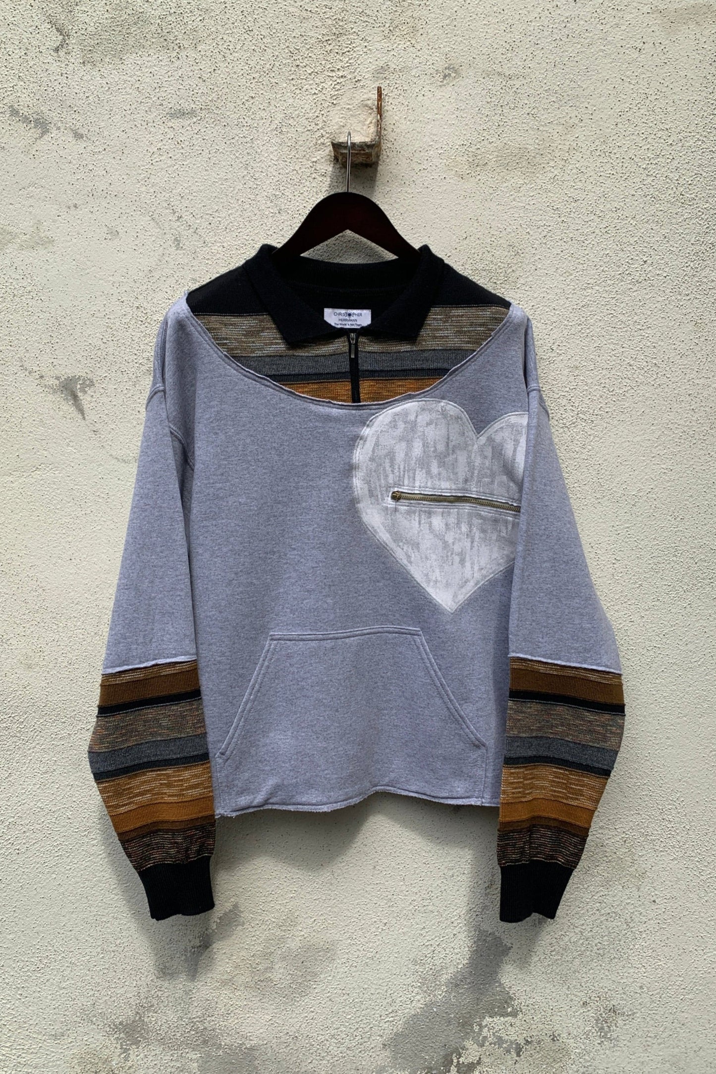 Upcycling Deep Vintage Sweater Grau L