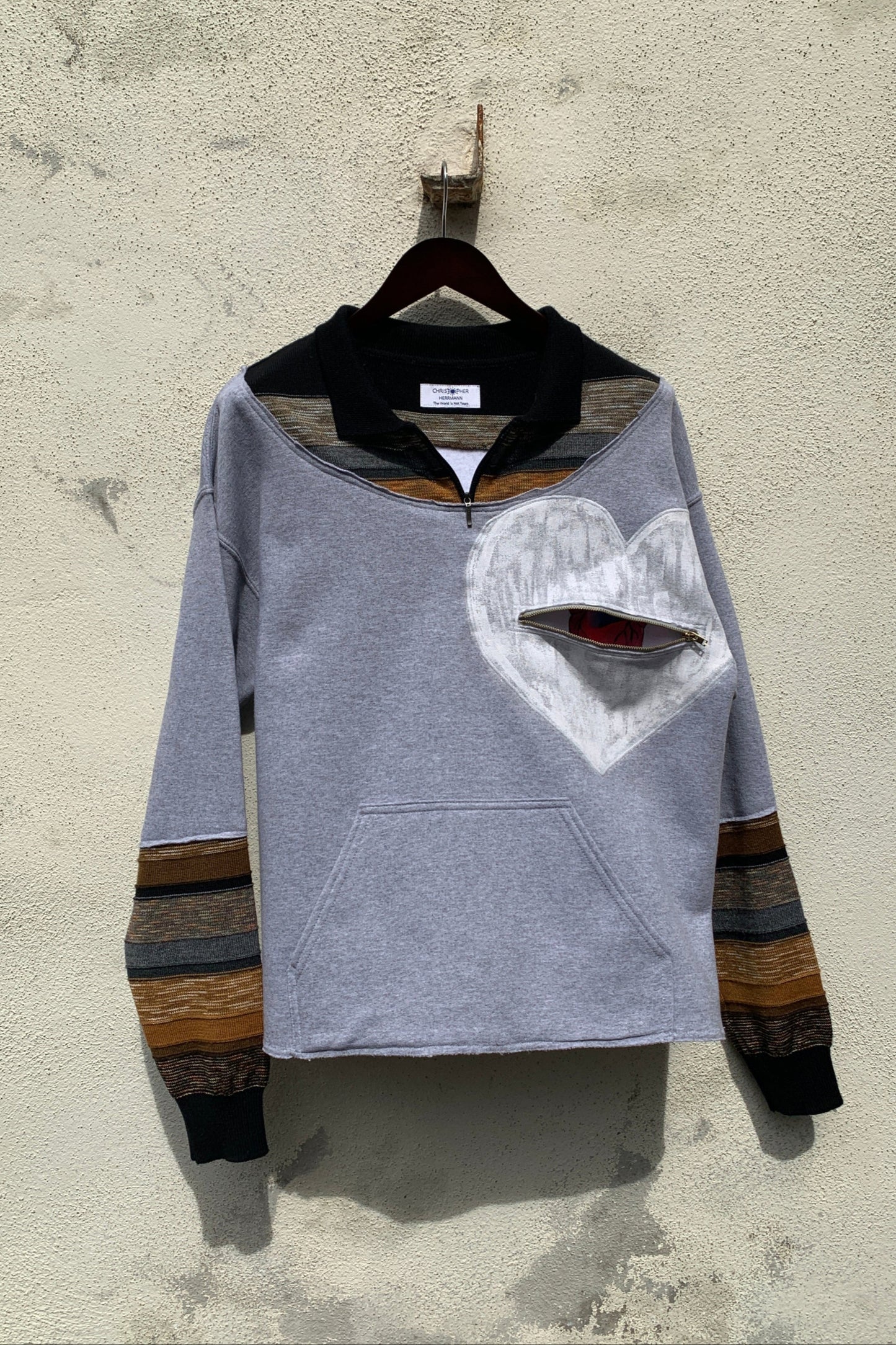 Upcycling Deep Vintage Sweater Grau L
