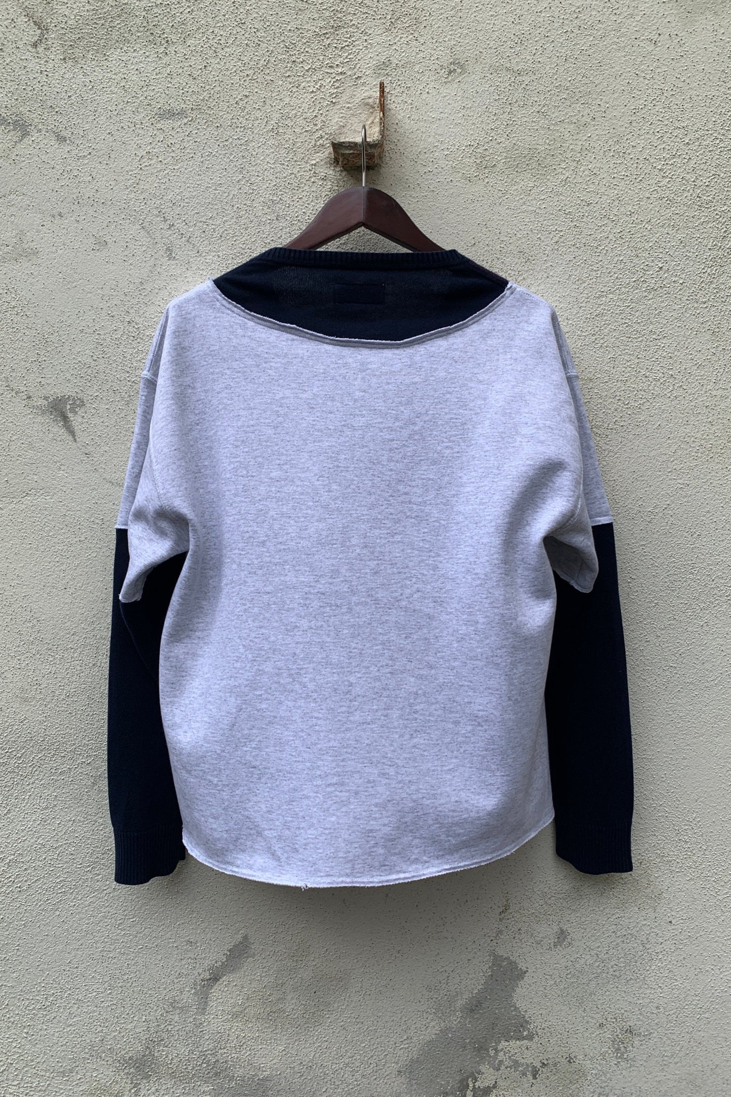 Upcycling Deep Vintage Sweater Hellgrau L