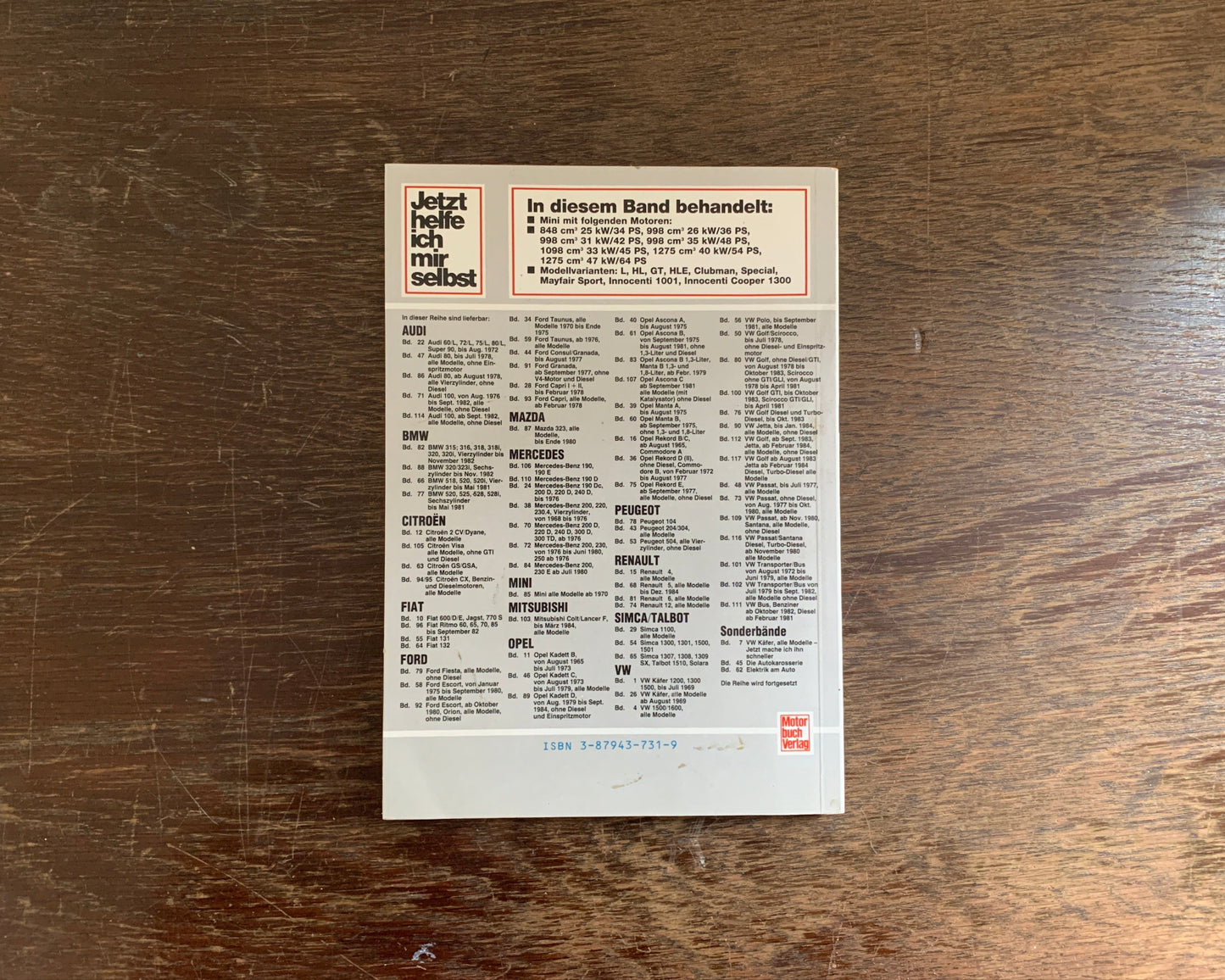 Mini ab 1970 alle Modelle Buch von Dieter Korp