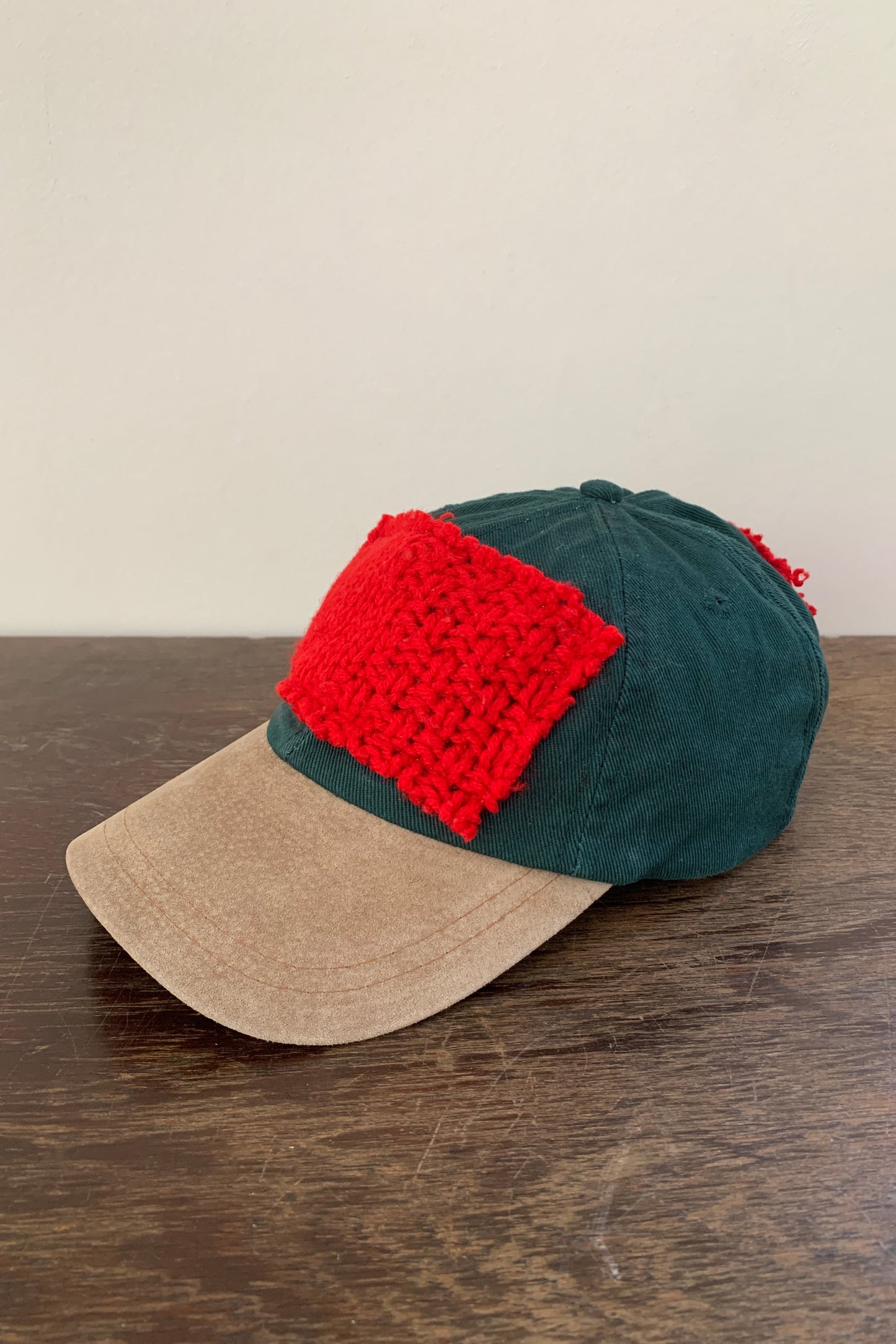 Upcycling Strick Cap Waldgrün