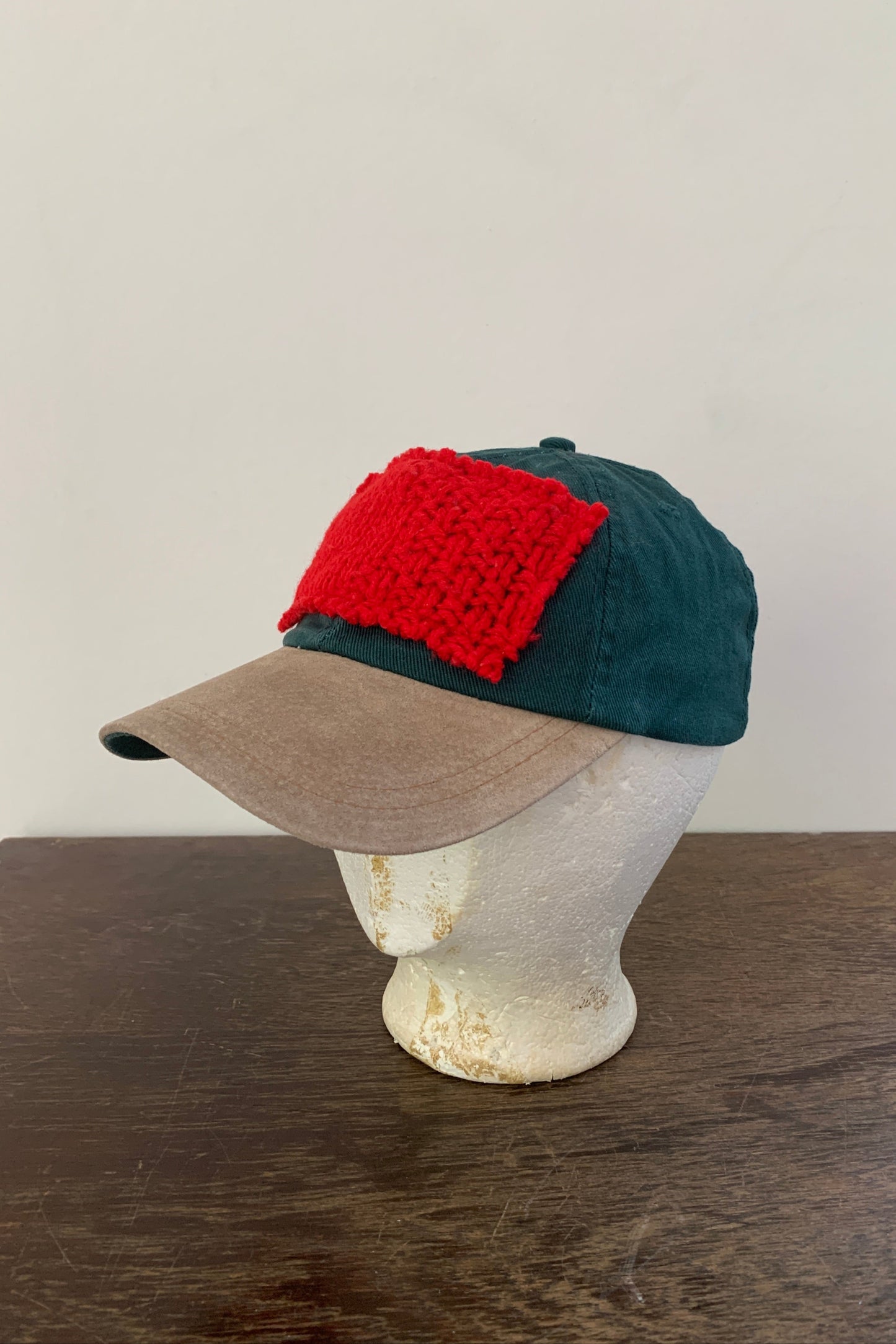 Upcycling Strick Cap Waldgrün