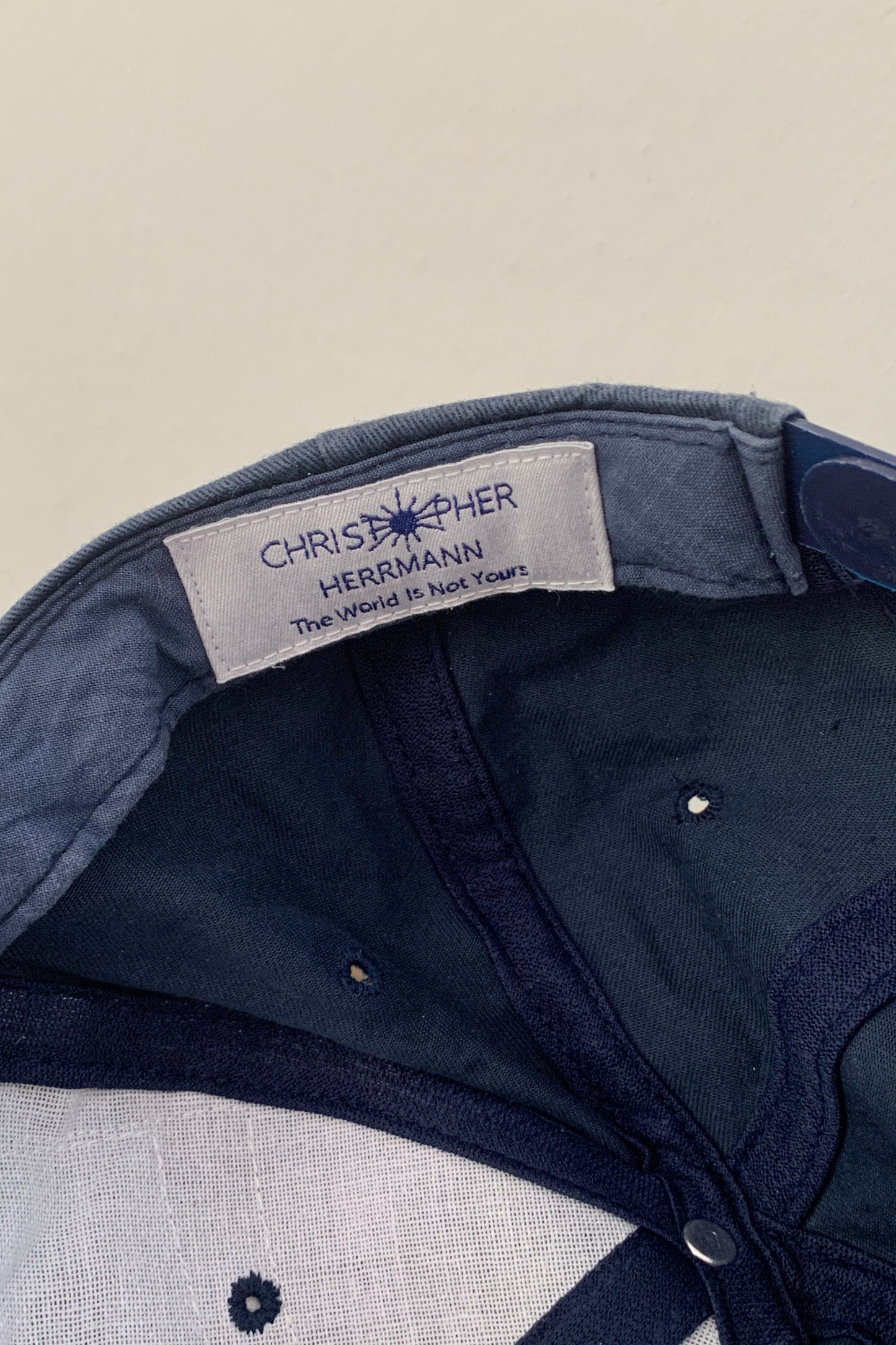 Upcycling Spitzen Cap Blau