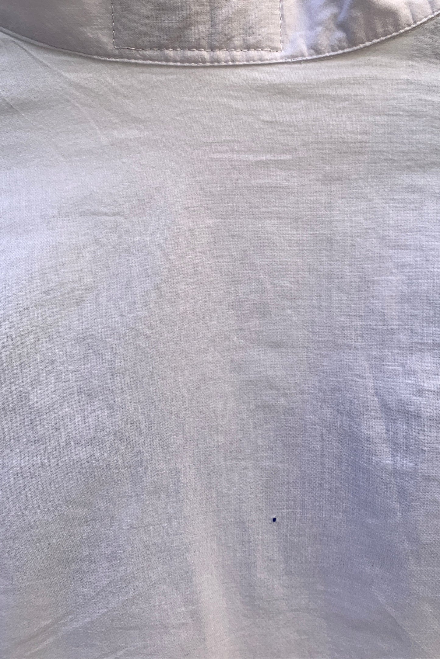 Upcycling Light Color-Chaos Spitzen Bluse Weiß Blau M
