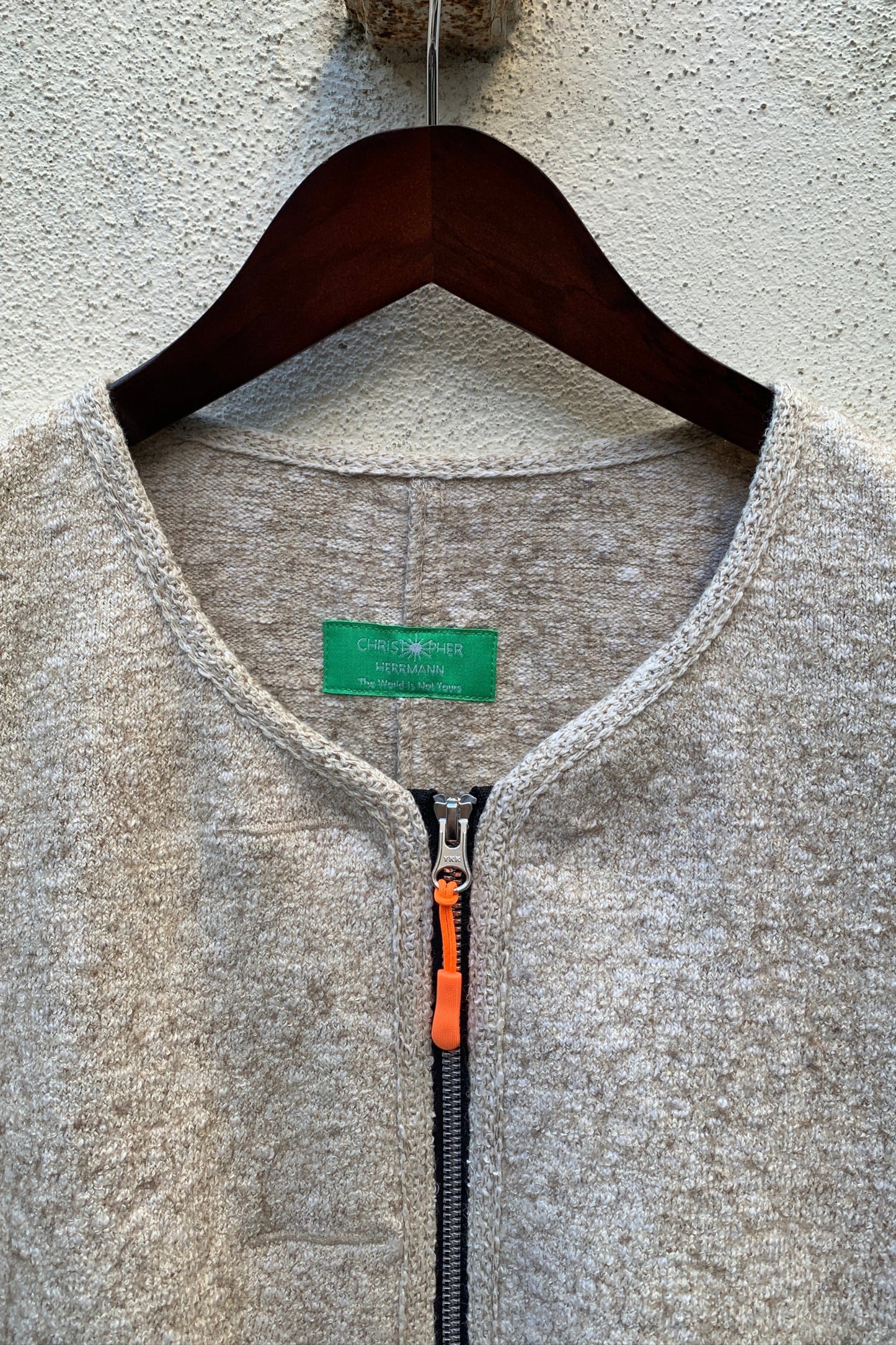 Upcycling Zip-Trachtenjacke Beige 3XL