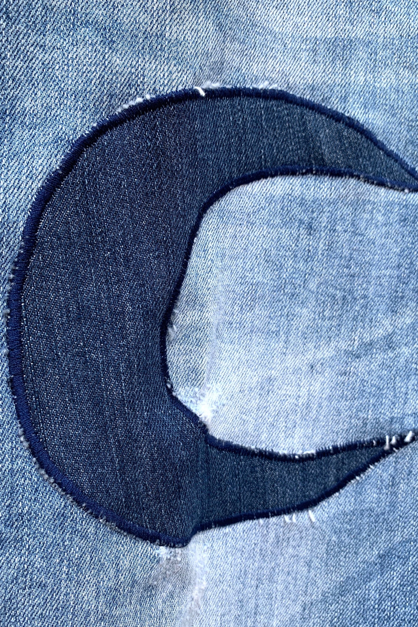 Upcycling Sonne & Mond Kurze Jeans Shorts Hellblau 38