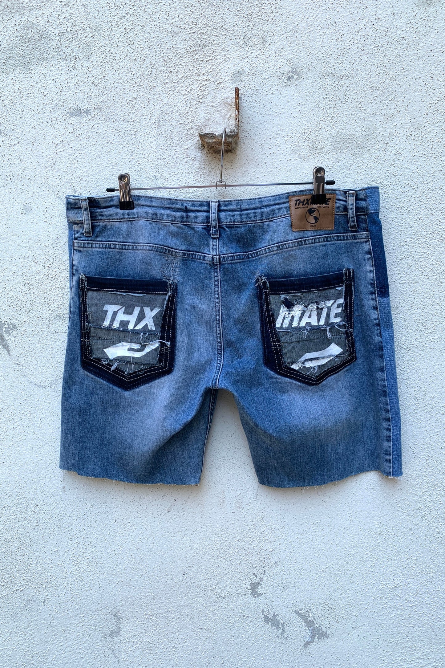 Upcycling Sonne & Mond Kurze Jeans Shorts Hellblau 38