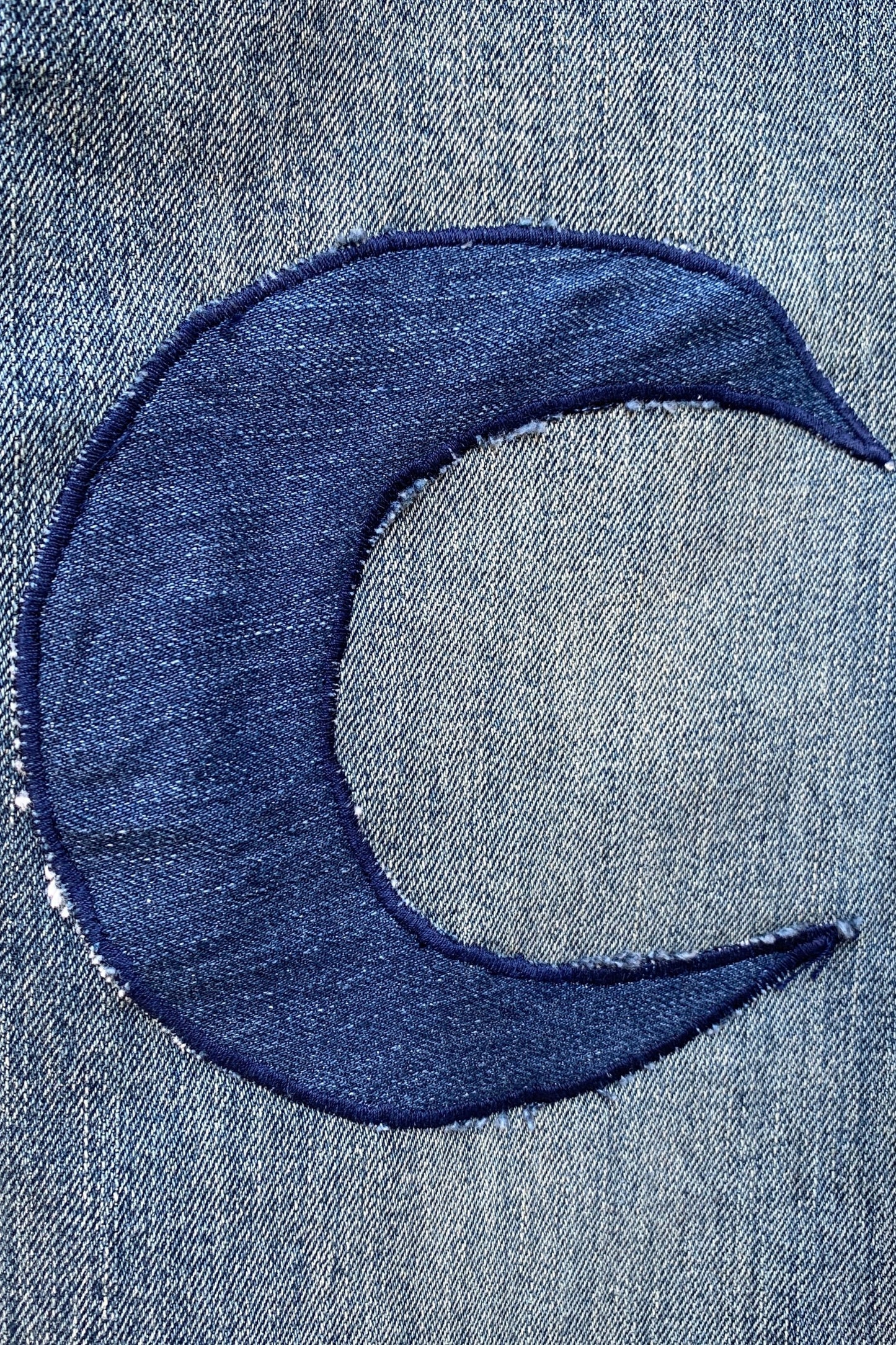 Upcycling Sonne & Mond Dreiviertel Jeans Blau 36