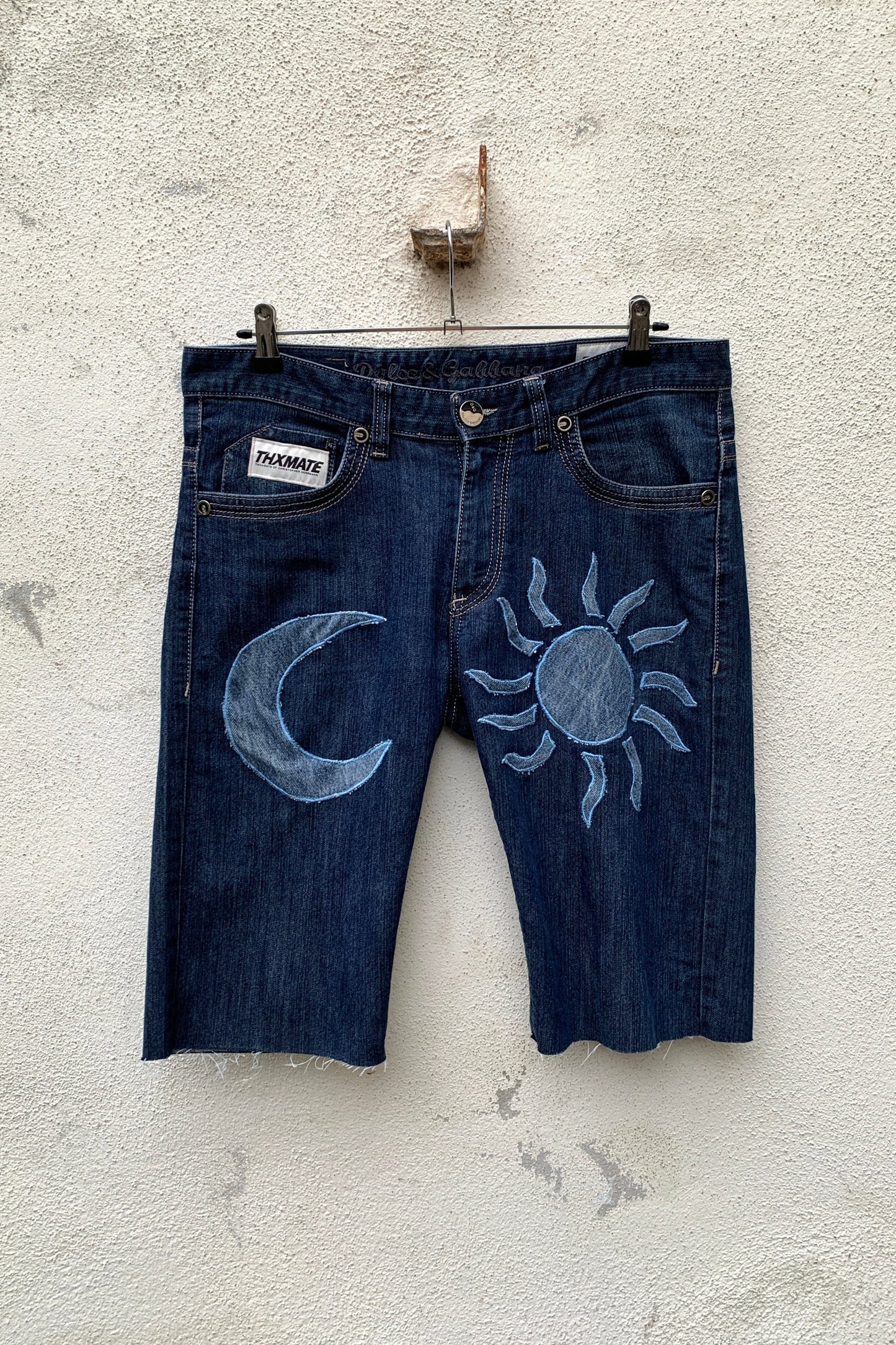 Upcycling Sonne & Mond Kurze Jeans Shorts Navy 31