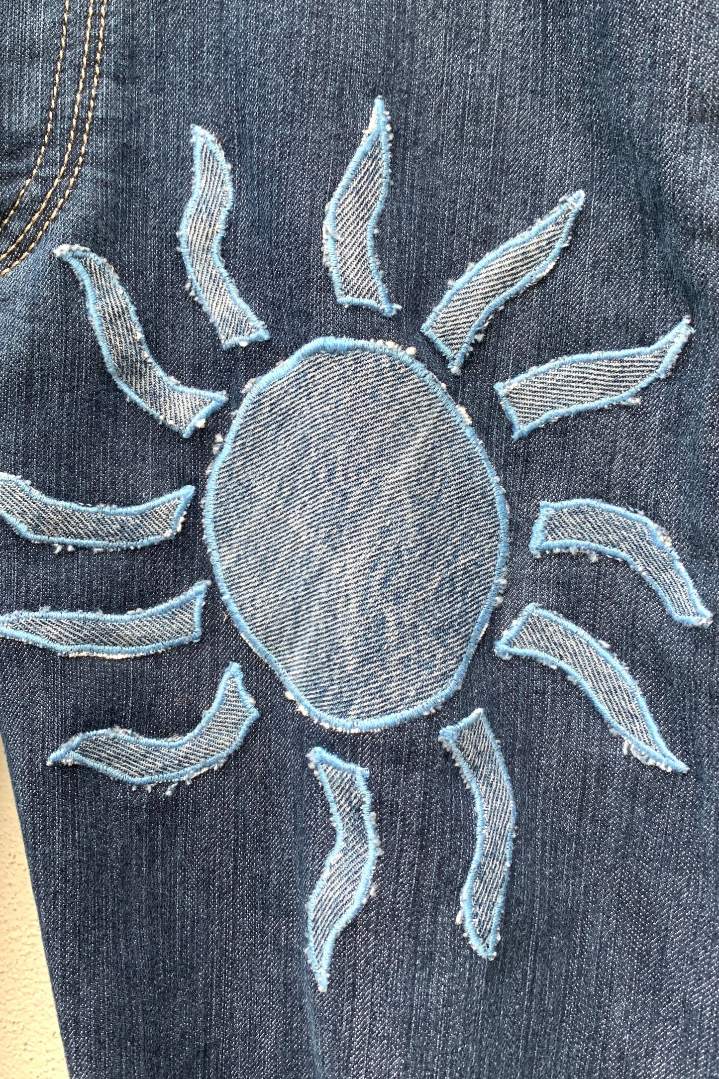 Upcycling Sonne & Mond Kurze Jeans Shorts Navy 31