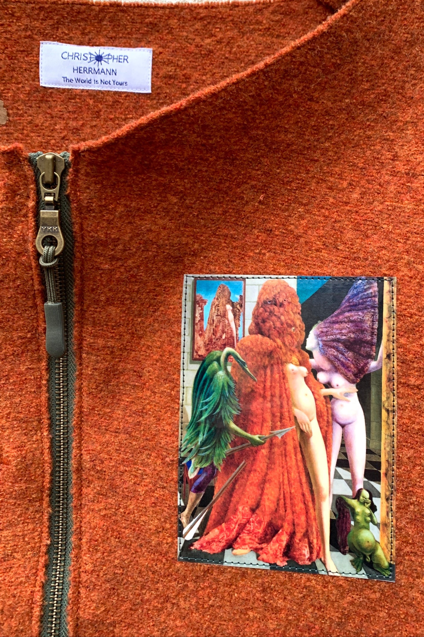 Upcycling Woolen Creatures Jacke Orange M