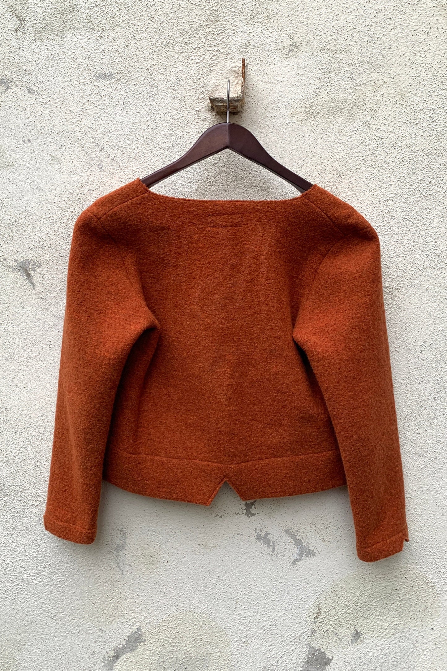 Upcycling Woolen Creatures Jacke Orange M