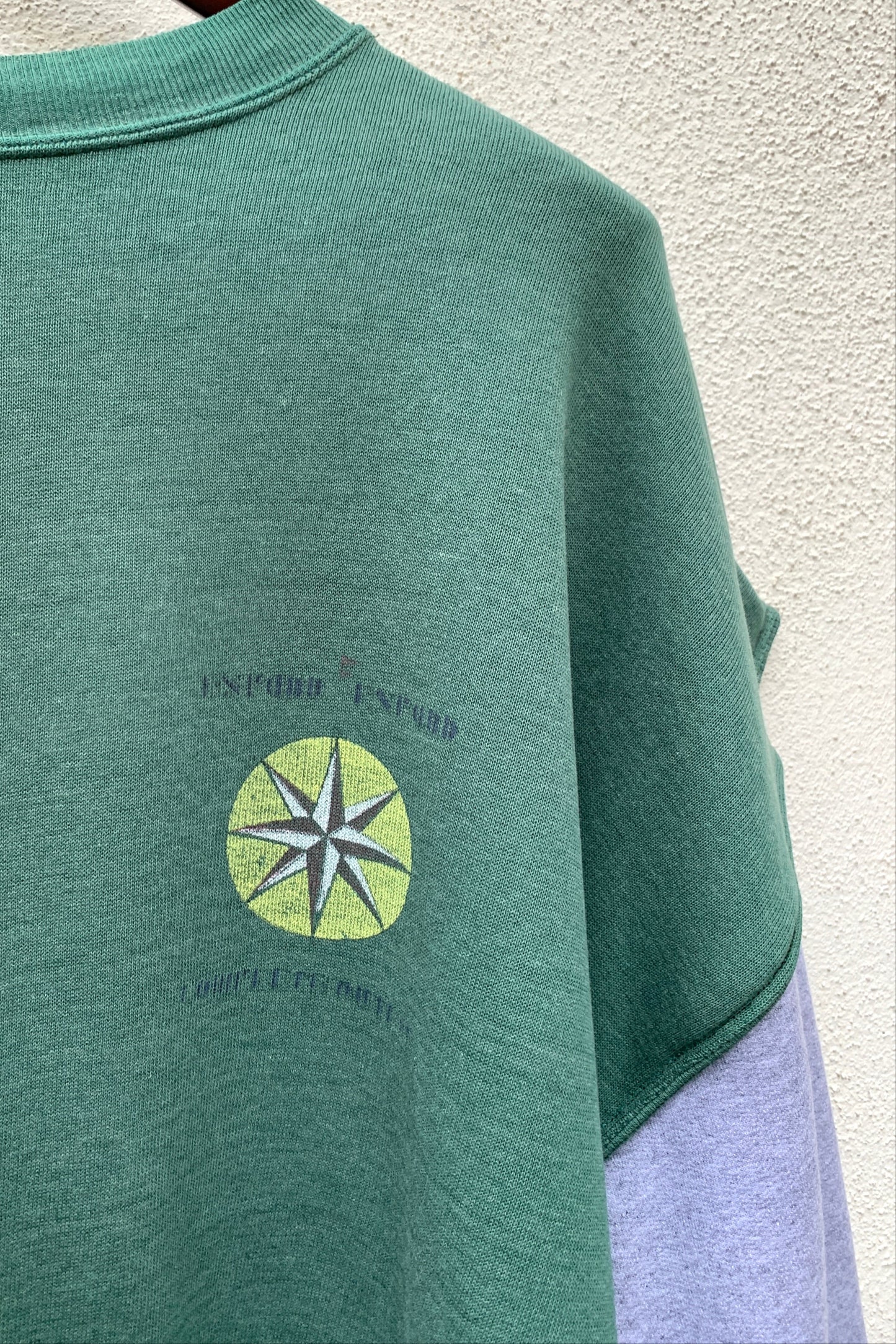 Upcycling 2Face Cropped Sweatshirt Grün XL