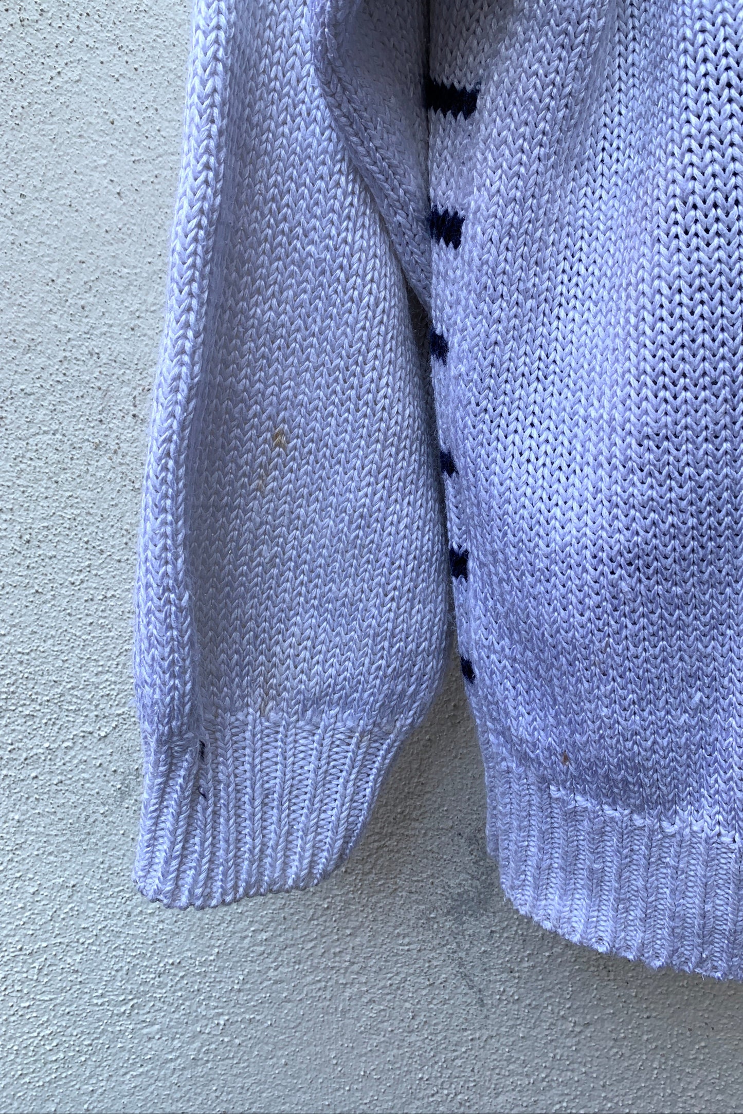 Upcycling Vintage Strick Hoodie Weiß M