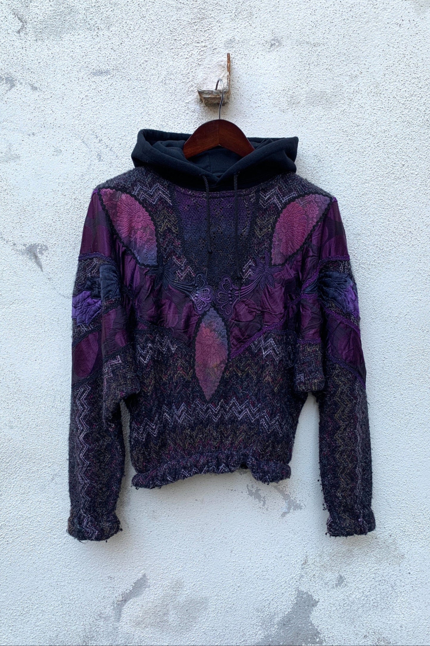 Upcycling Vintage Strick Hoodie Lila S