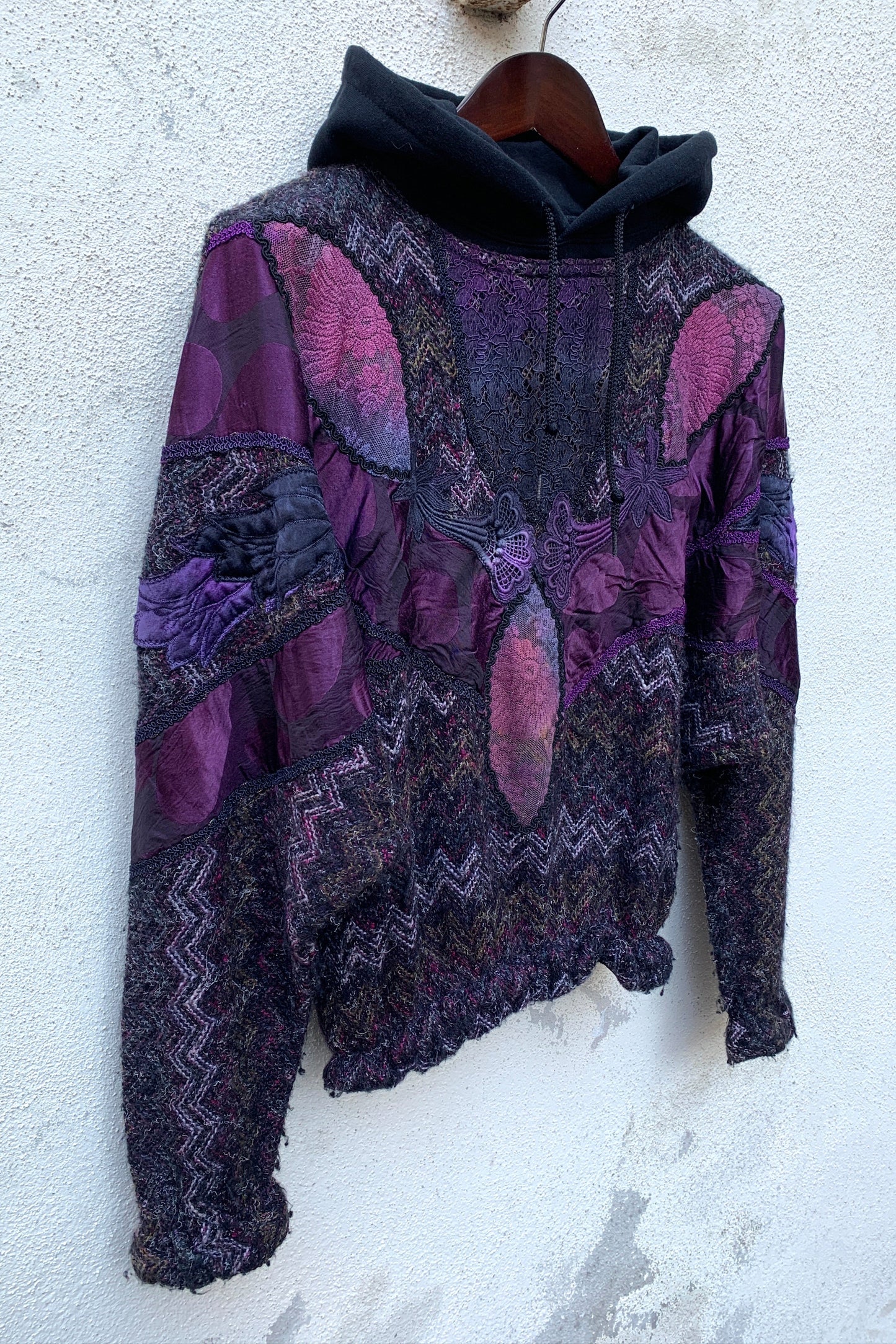 Upcycling Vintage Strick Hoodie Lila S