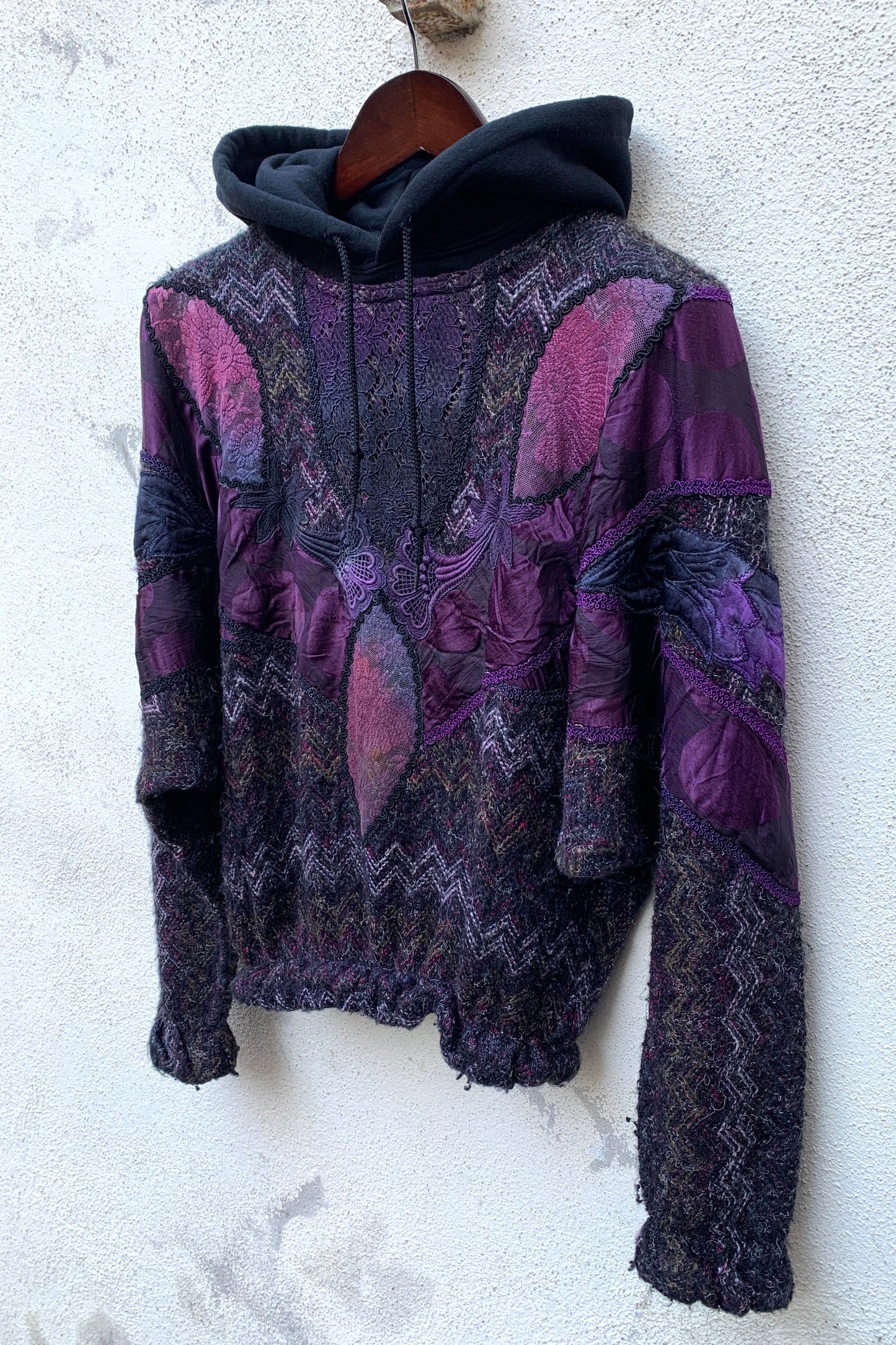 Upcycling Vintage Strick Hoodie Lila S