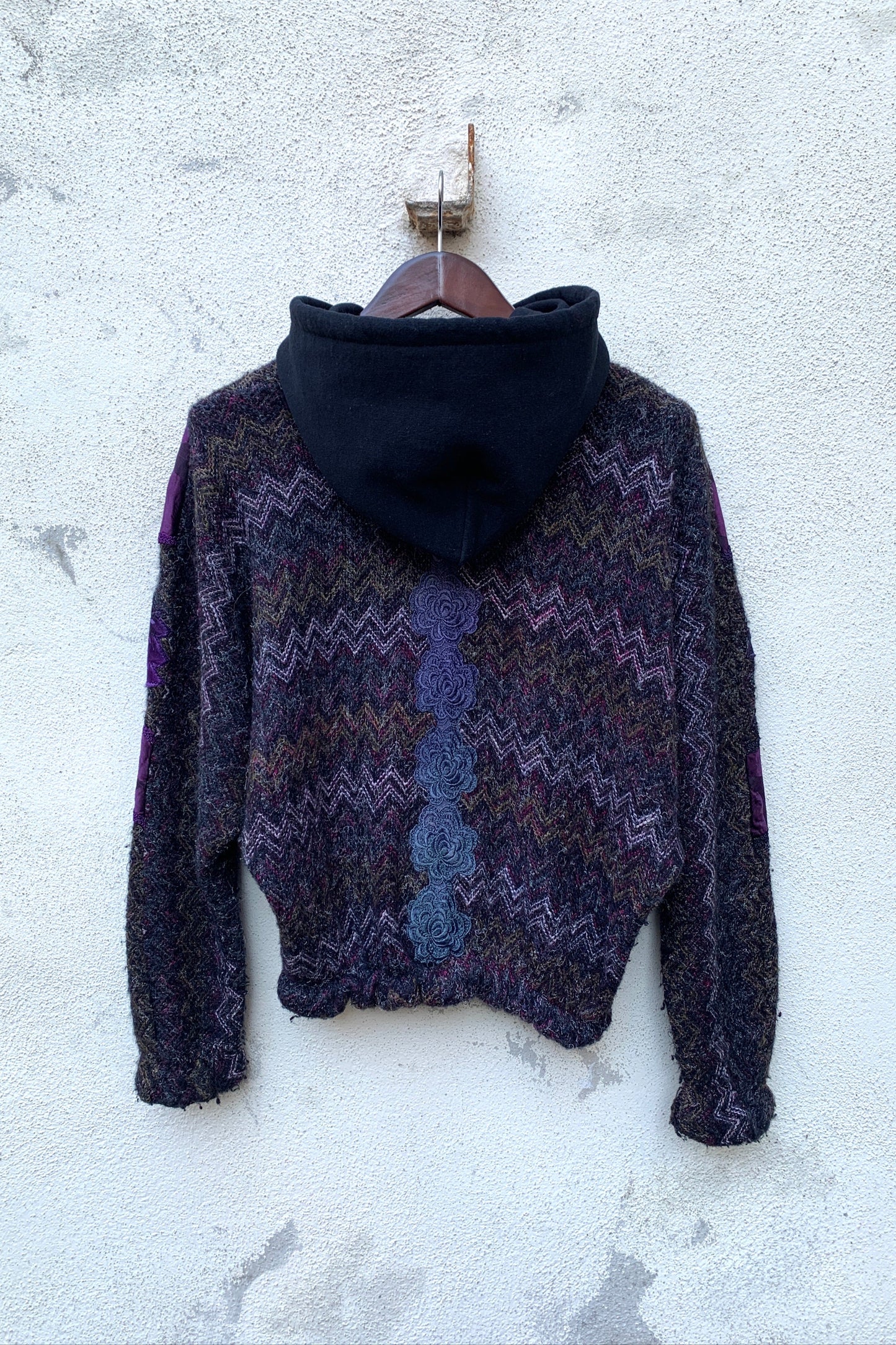 Upcycling Vintage Strick Hoodie Lila S