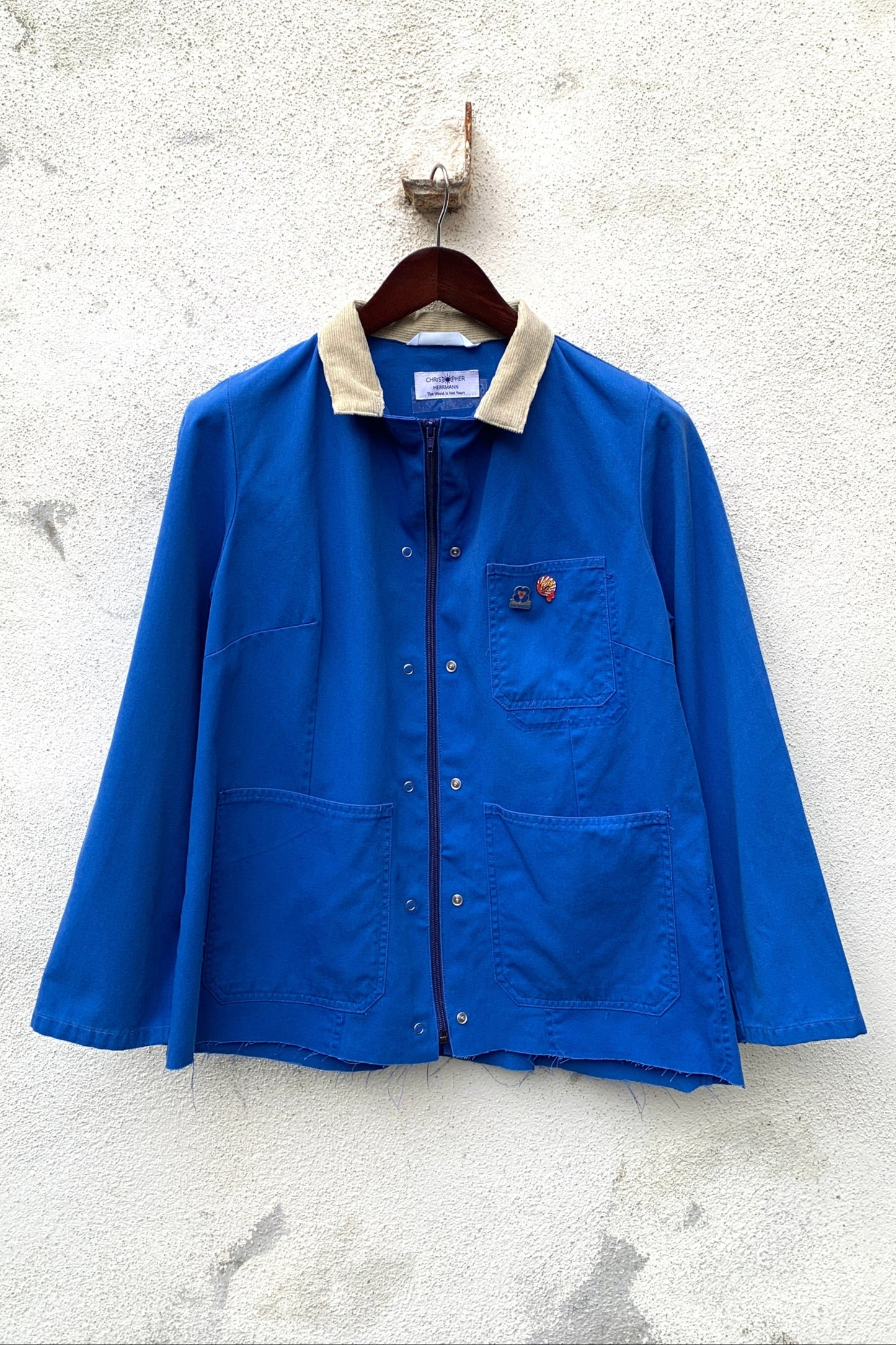 Upcycling Worker Jacke Blau S