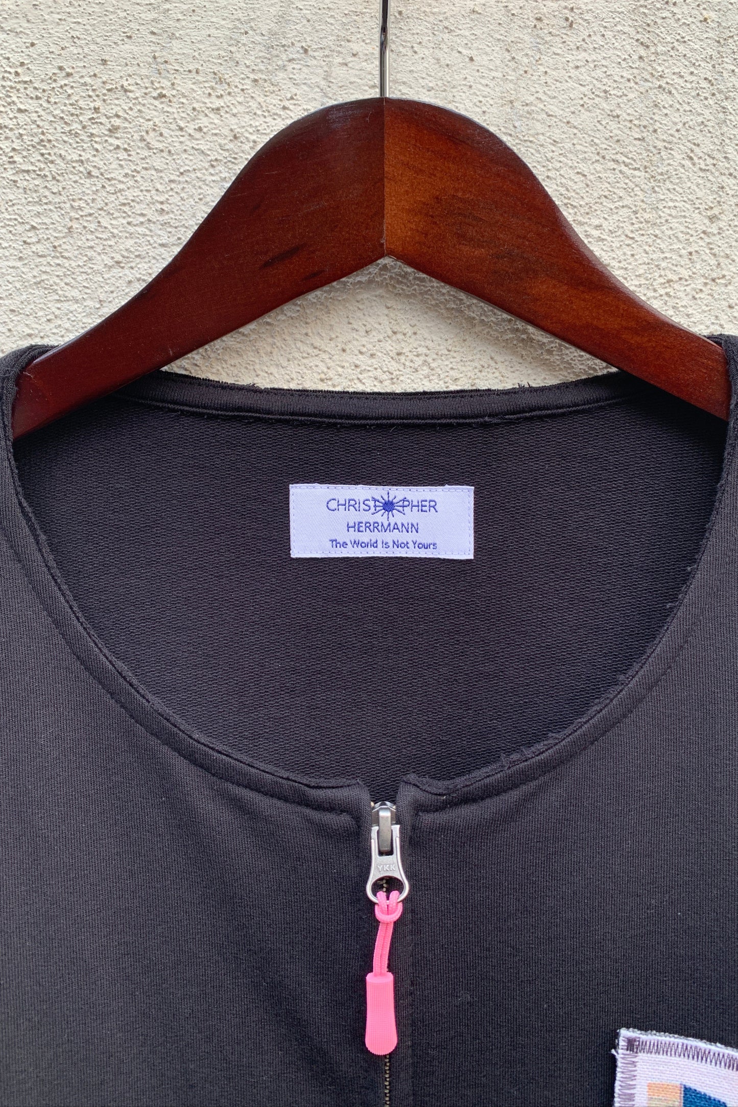 Upcycling 1984 Sweatjacke Schwarz XL