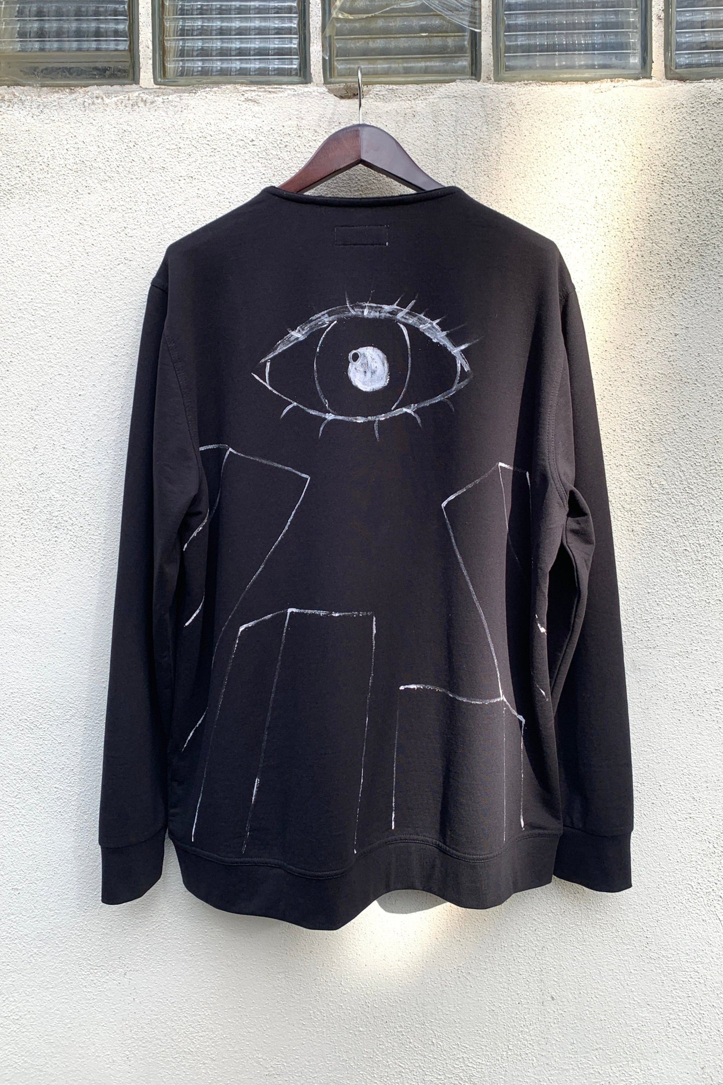 Upcycling 1984 Sweatjacke Schwarz XL