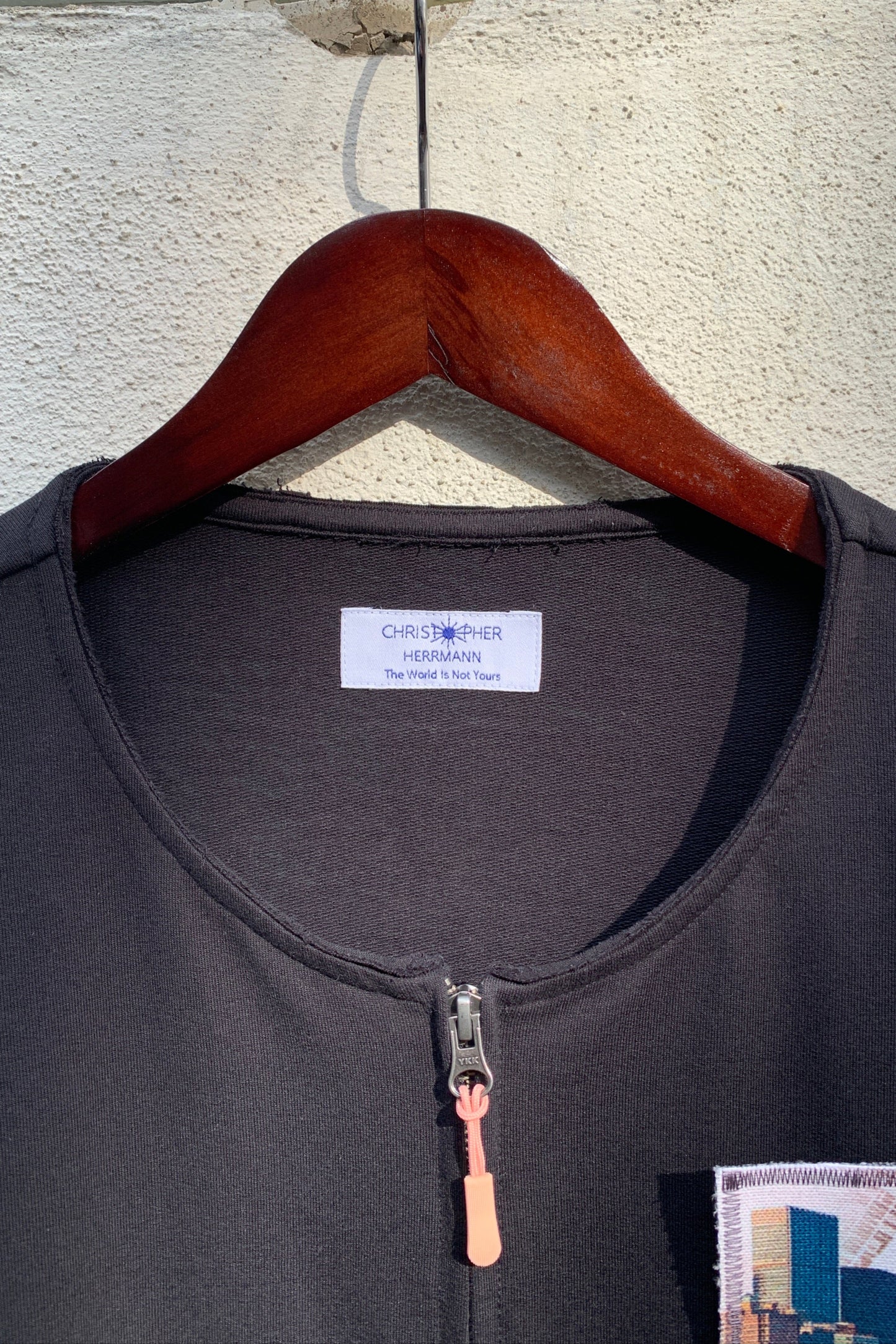 Upcycling 1984 Sweatjacke Schwarz XL