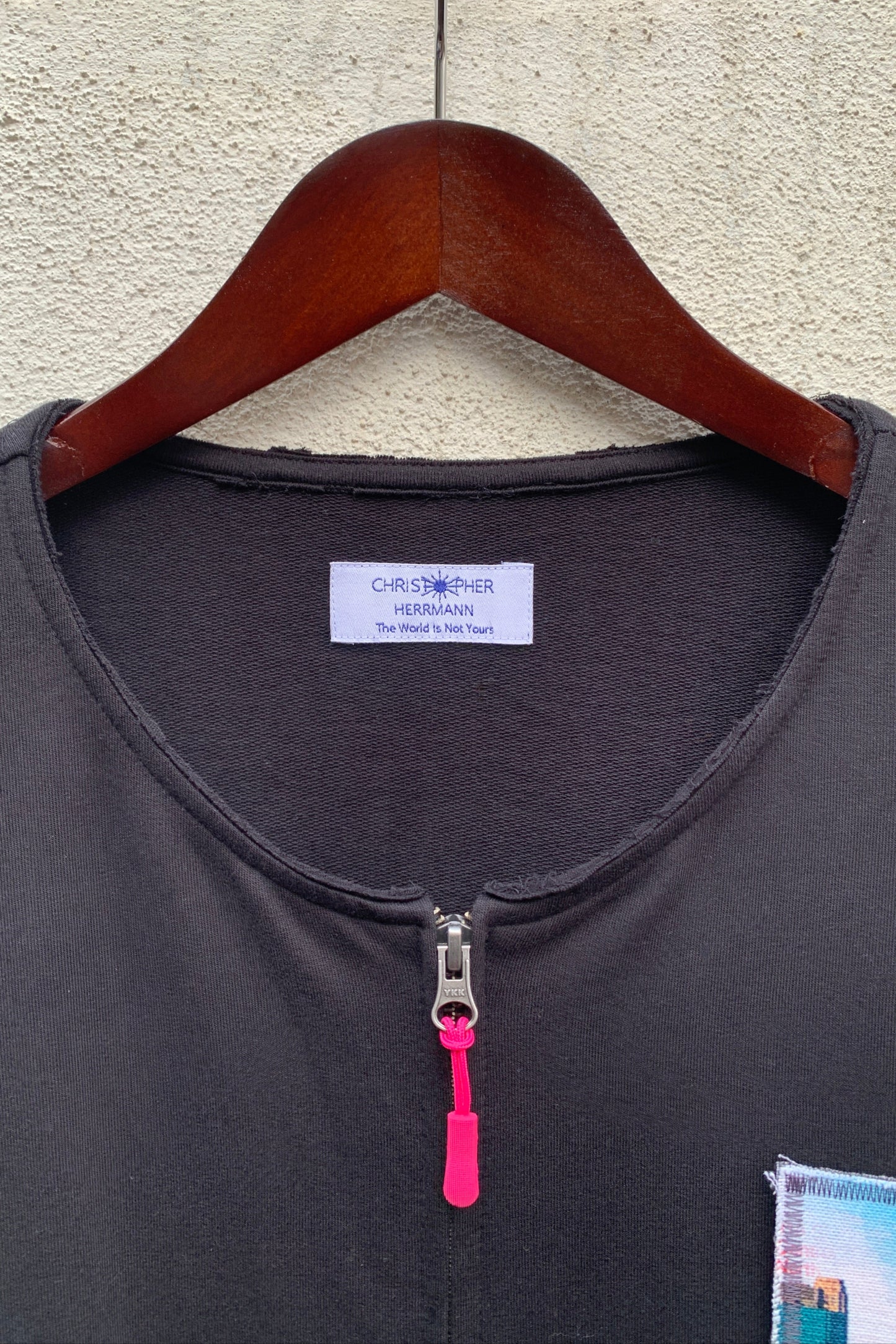 Upcycling 1984 Sweatjacke Schwarz XL