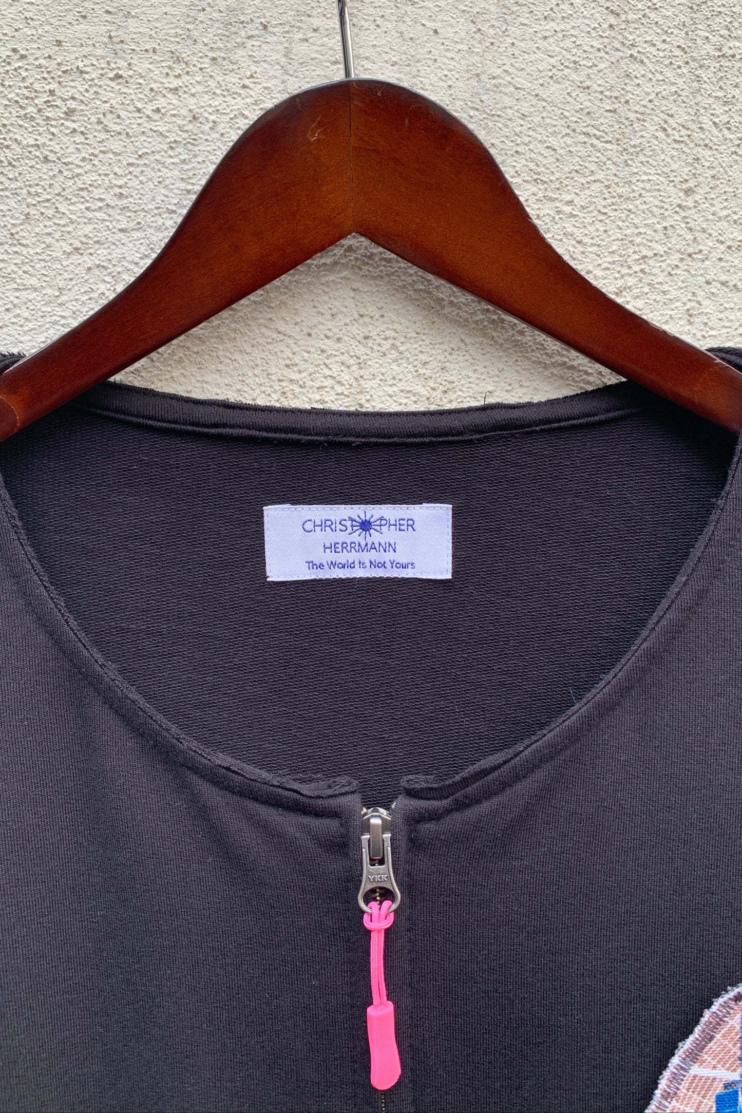 Upcycling 1984 Sweatjacke Schwarz XL