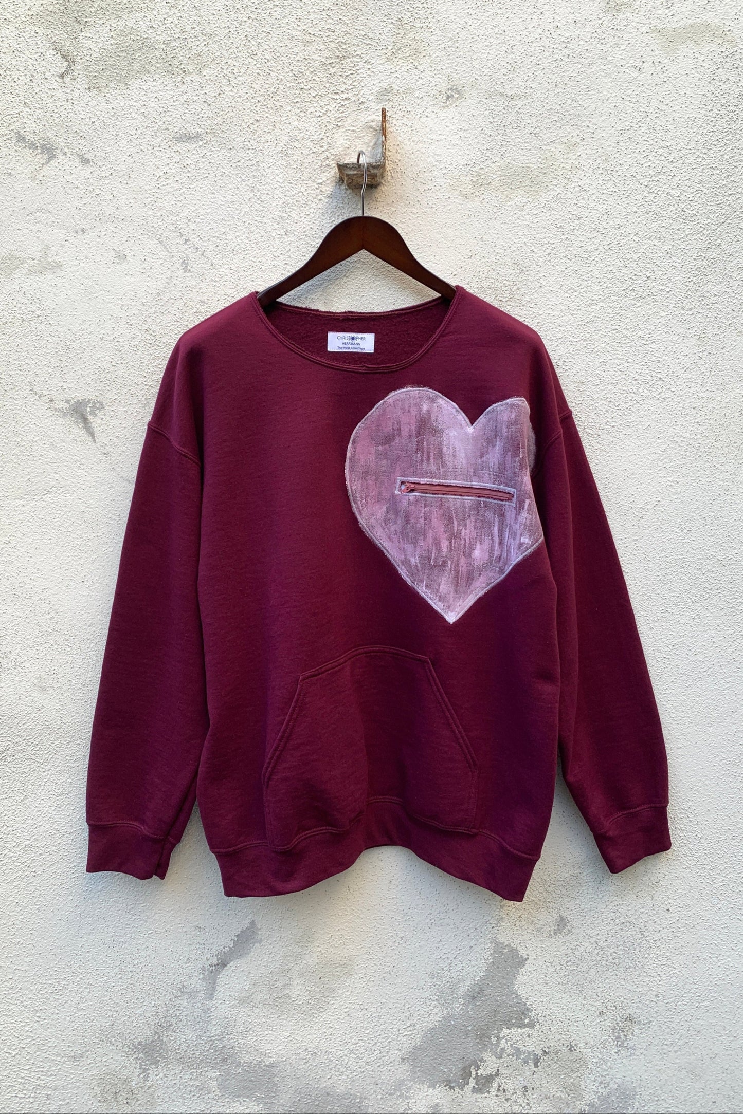 Upcycling Deep Sweater Bordeauxrot XL