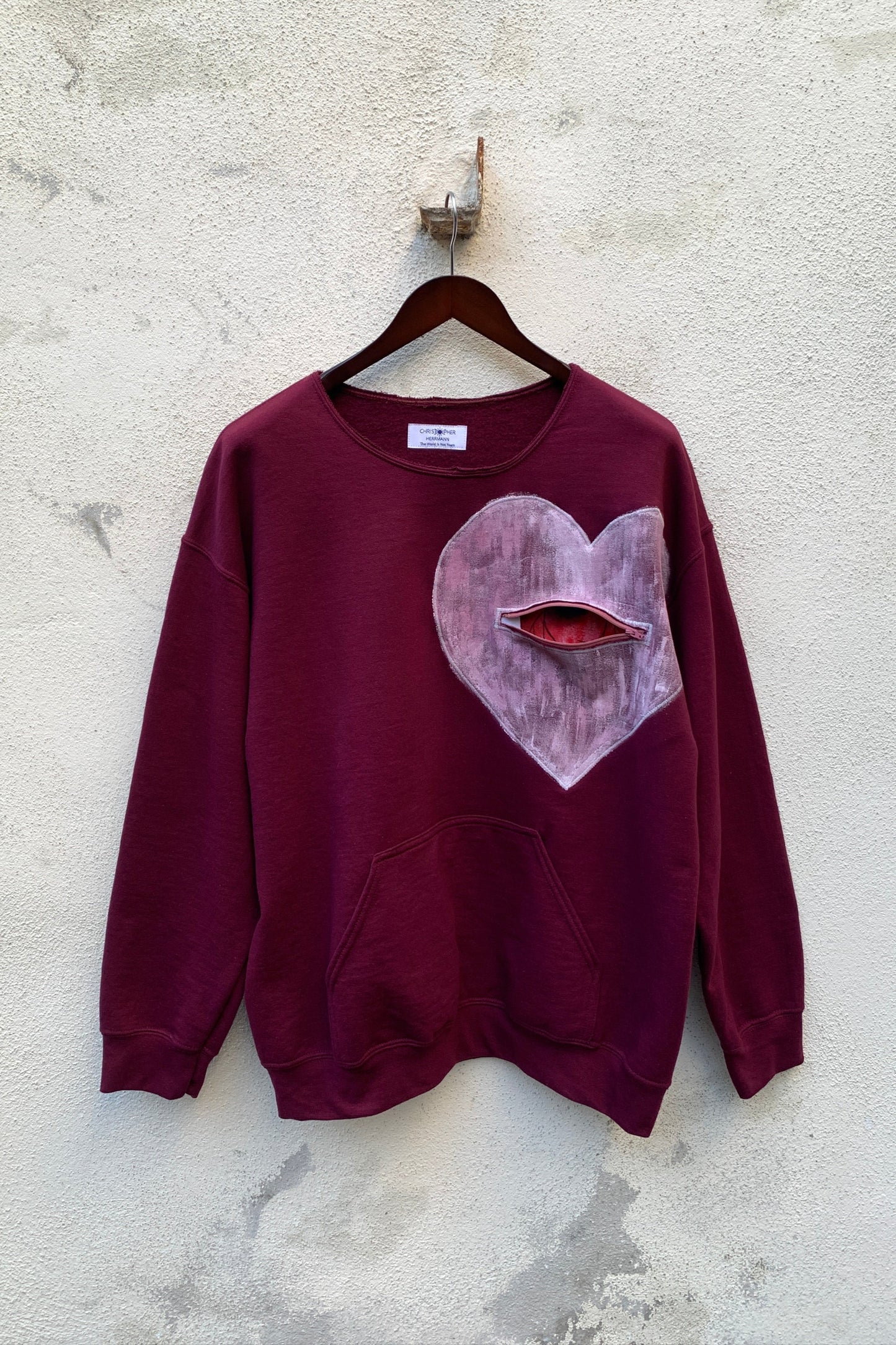 Upcycling Deep Sweater Bordeauxrot XL