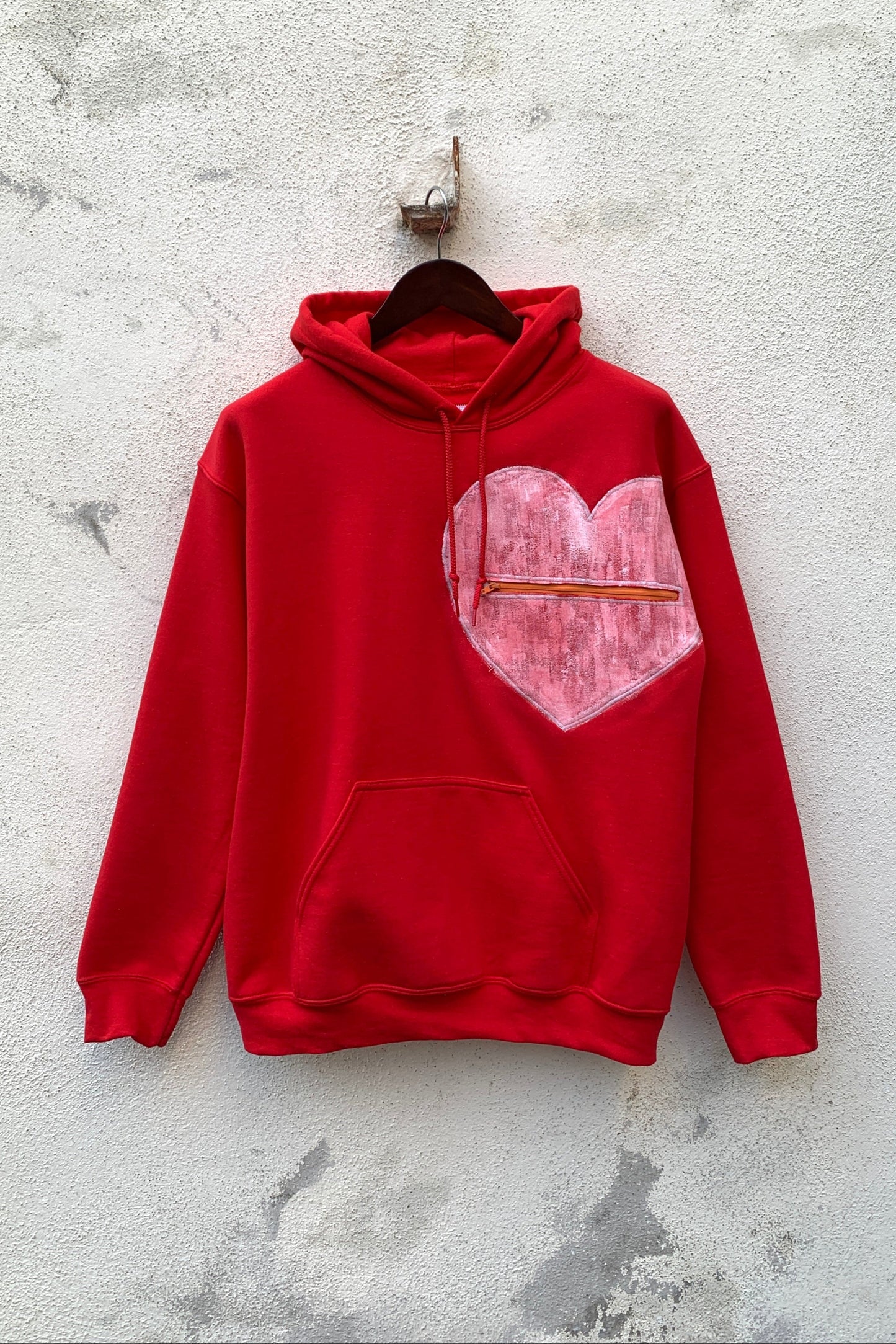 Upcycling Deep Hoodie Rot M