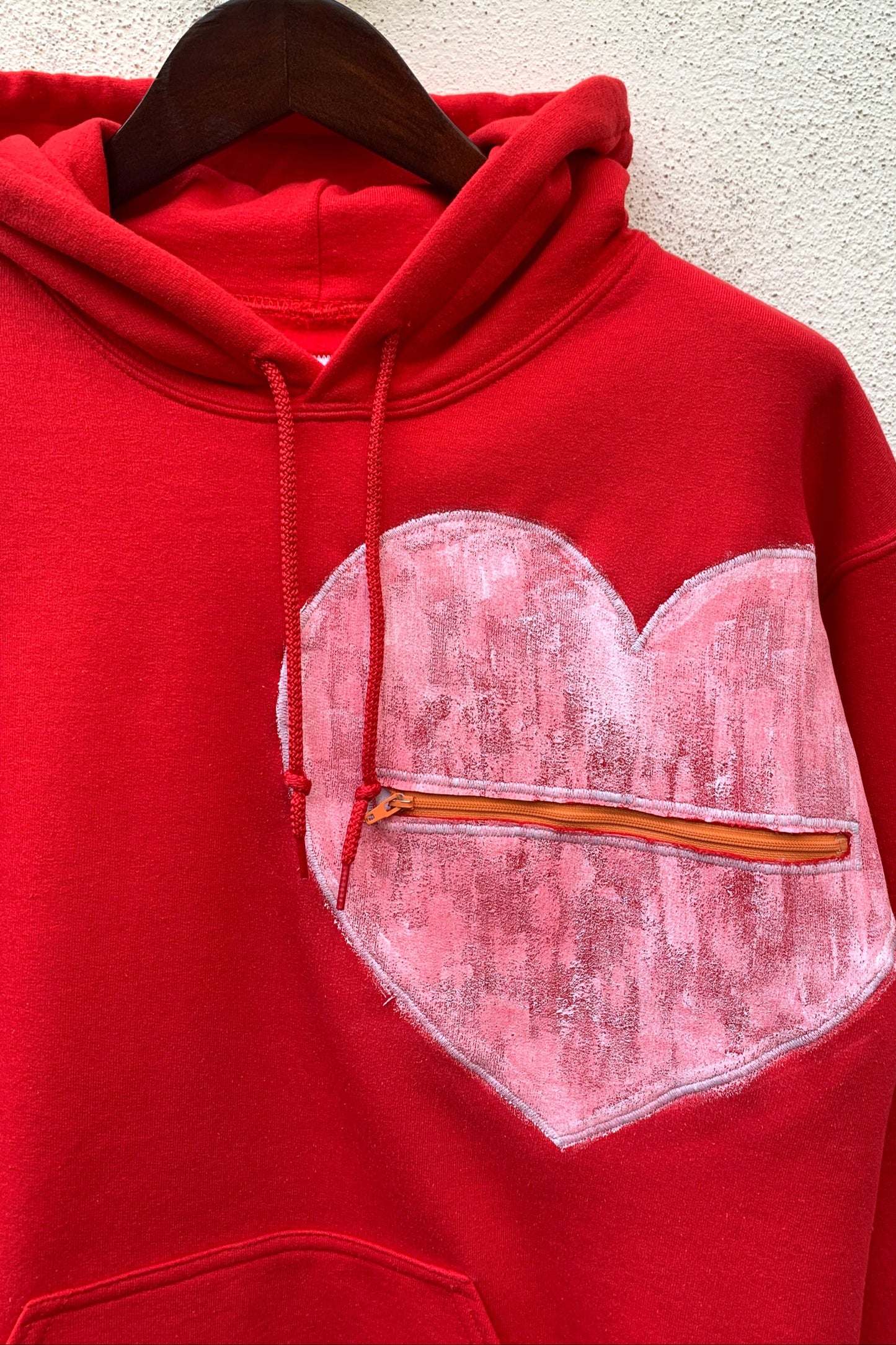 Upcycling Deep Hoodie Rot M