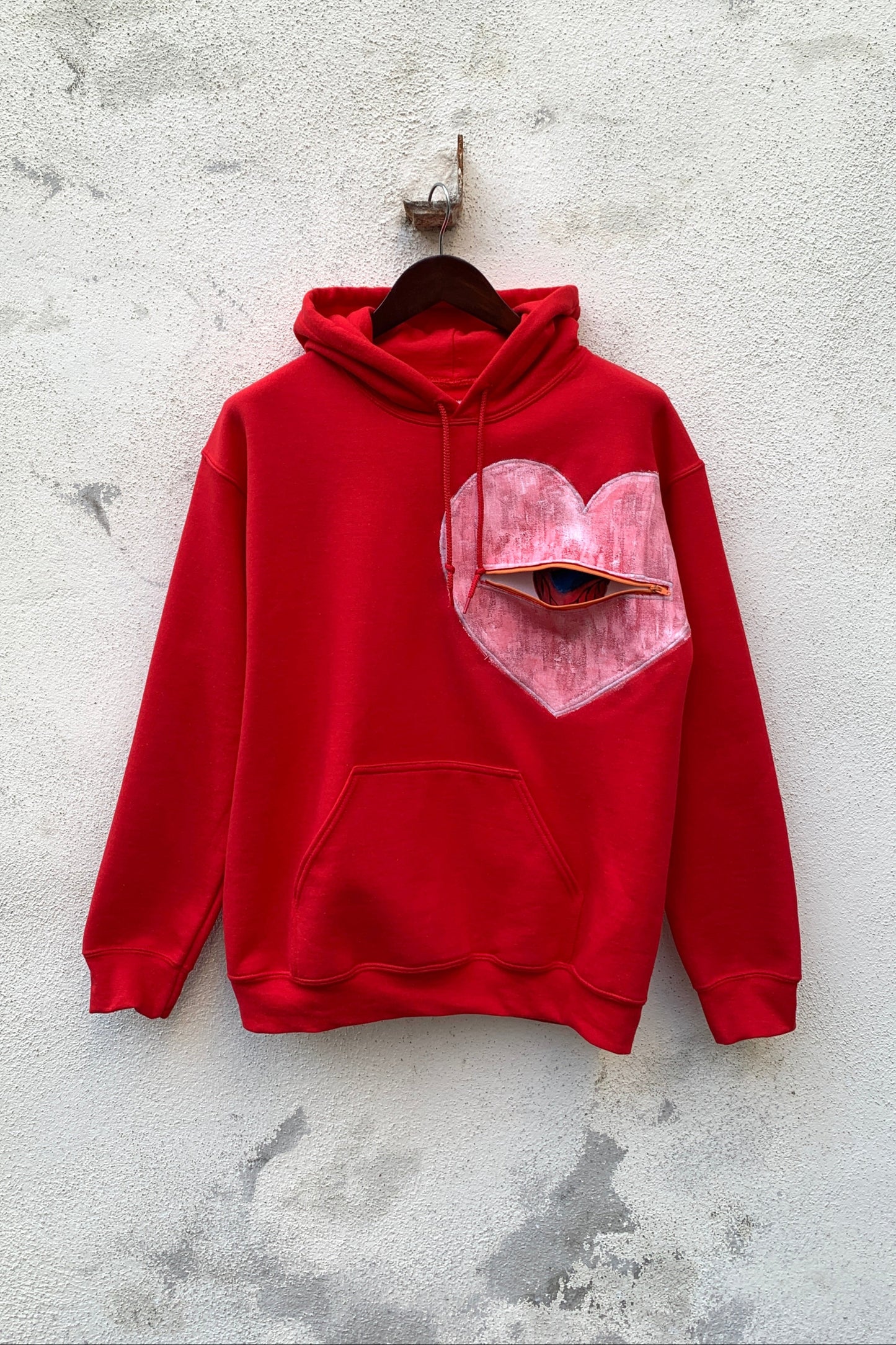 Upcycling Deep Hoodie Rot M