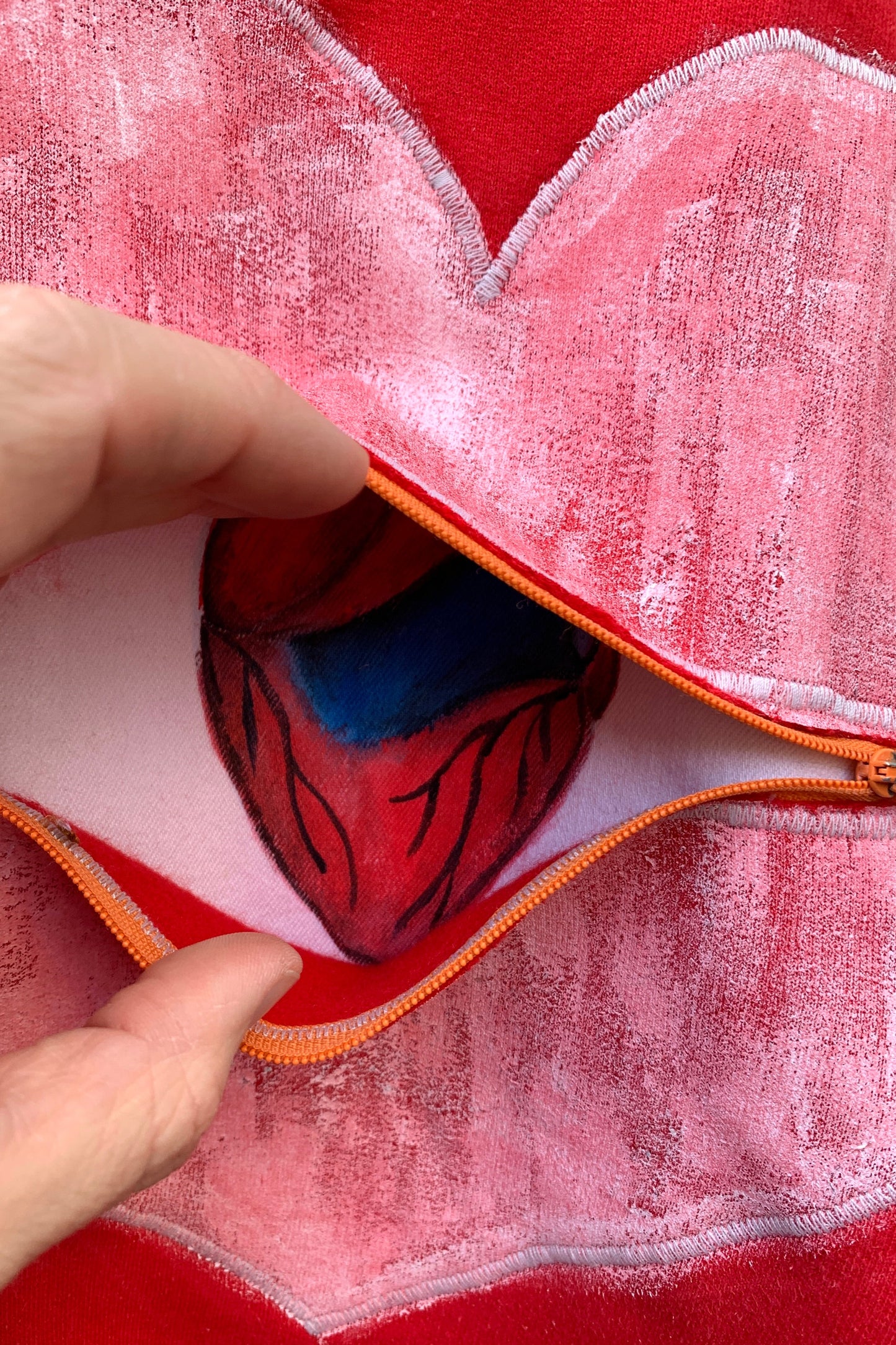 Upcycling Deep Hoodie Rot M