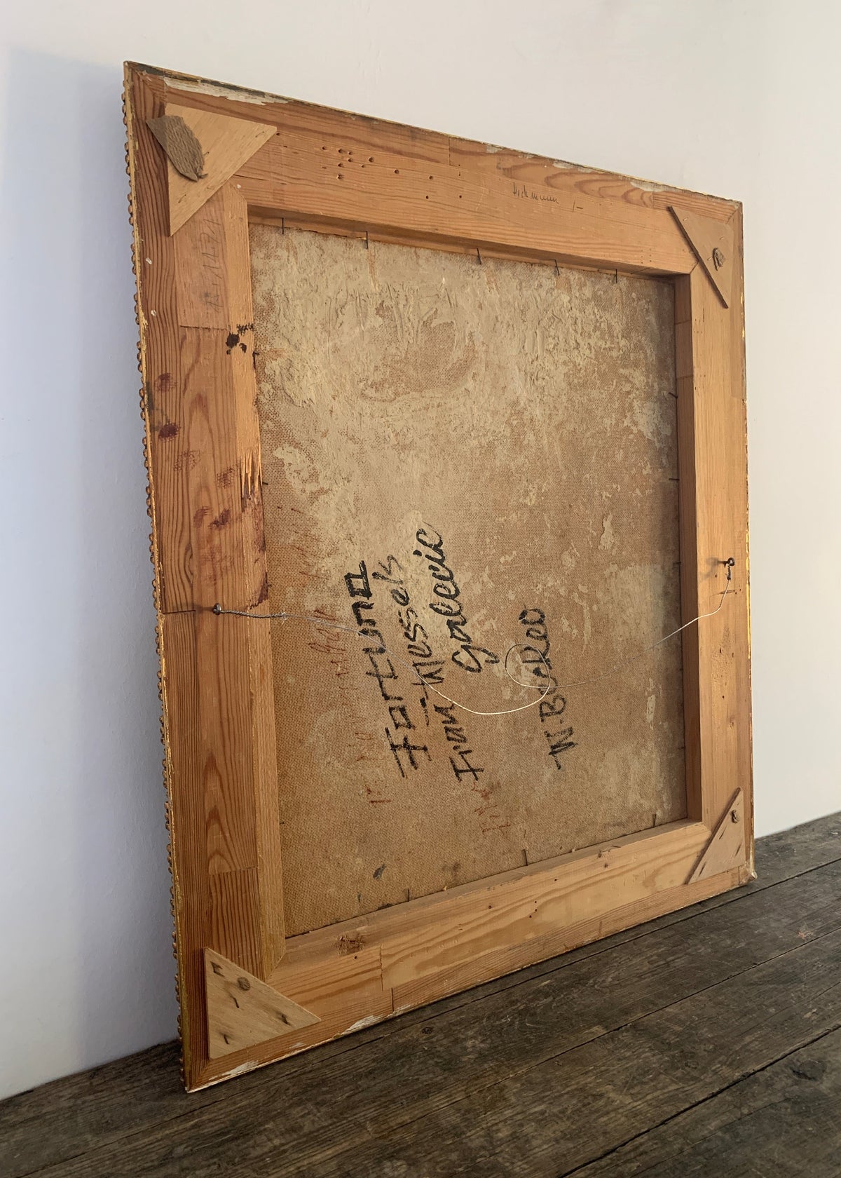 W. Becker Fortuna Ölgemälde mit verziertem Holz-Stuckrahmen