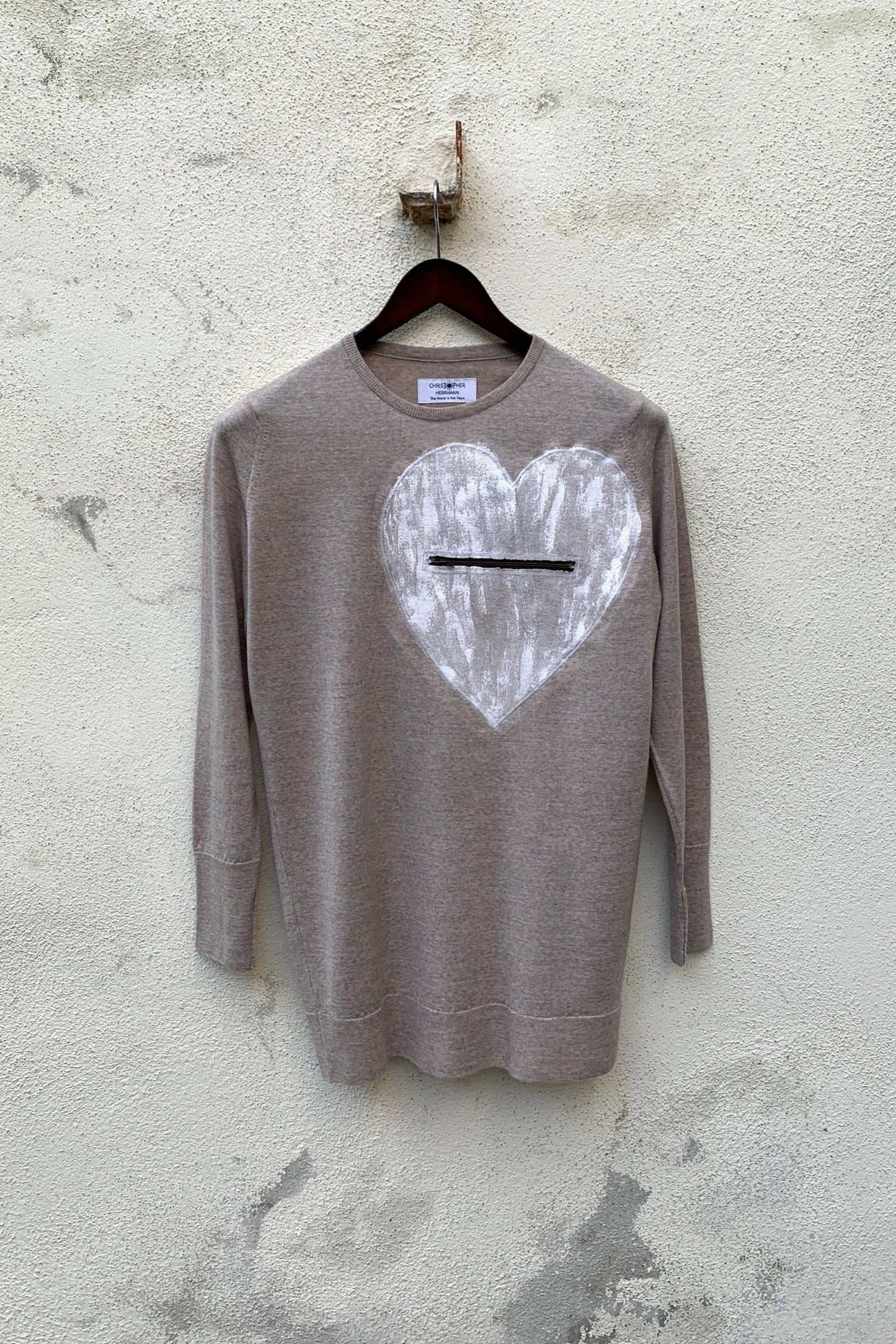 Upcycling Deep Pullover Hellbraun S