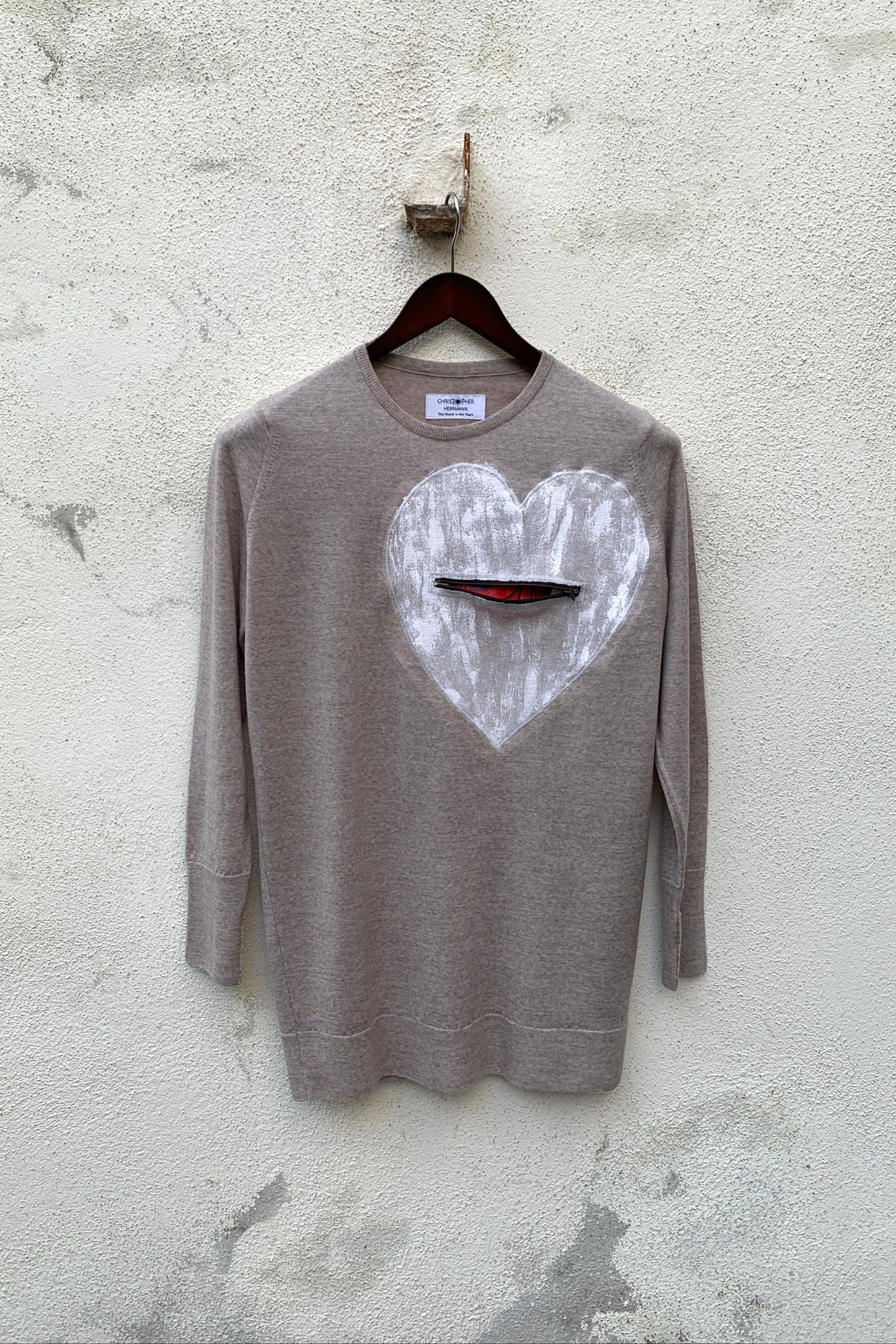 Upcycling Deep Pullover Hellbraun S