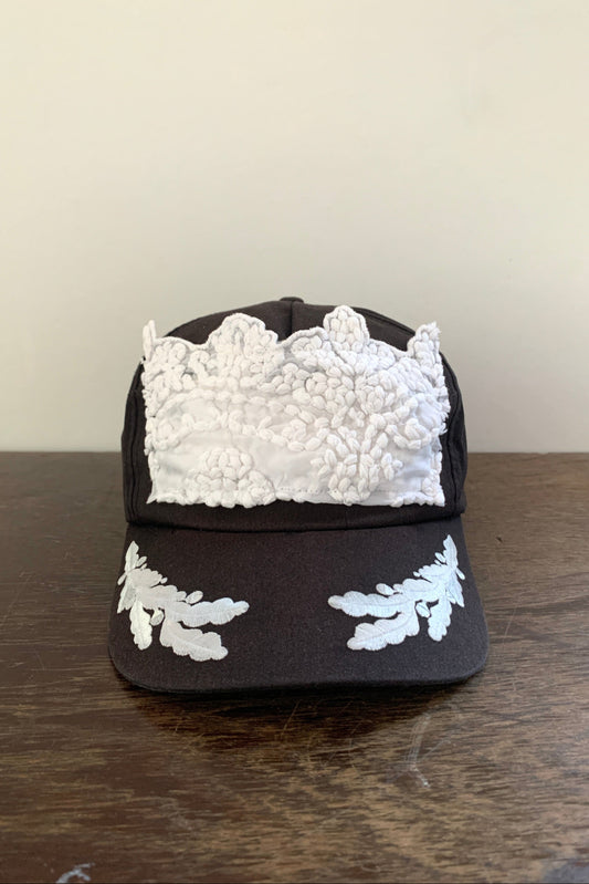 Upcycling Spitzen Cap Schwarz