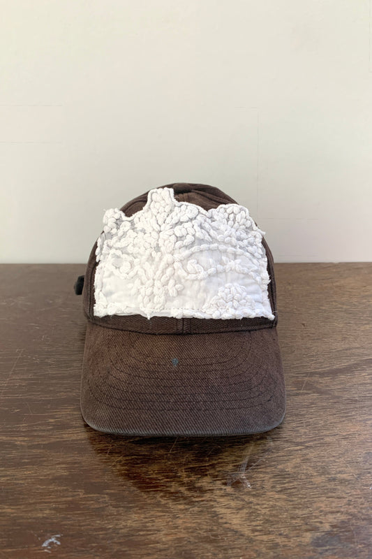 Upcycling Spitzen Cap Faded Schwarz