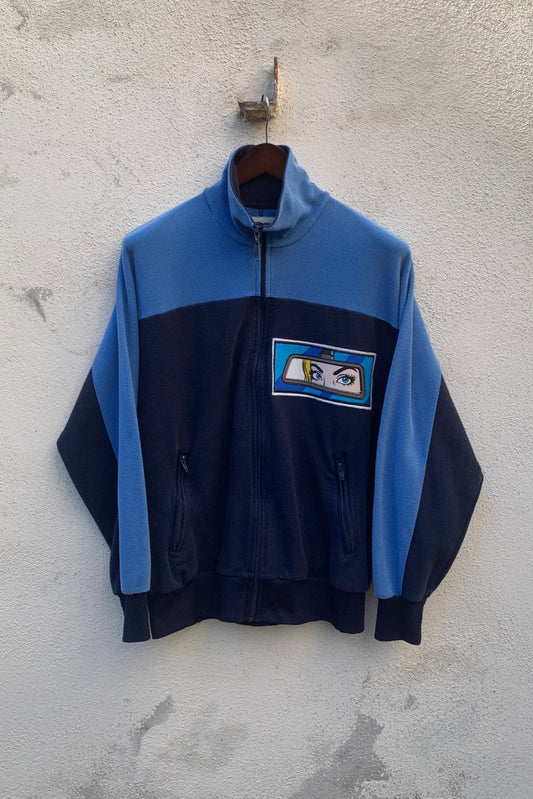 Upcycling Eyes On You Trainingsjacke Blau L