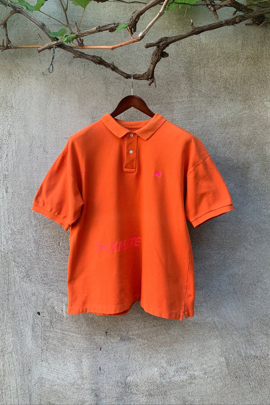 Upcycling THXMATE Poloshirt Orange Pink XL