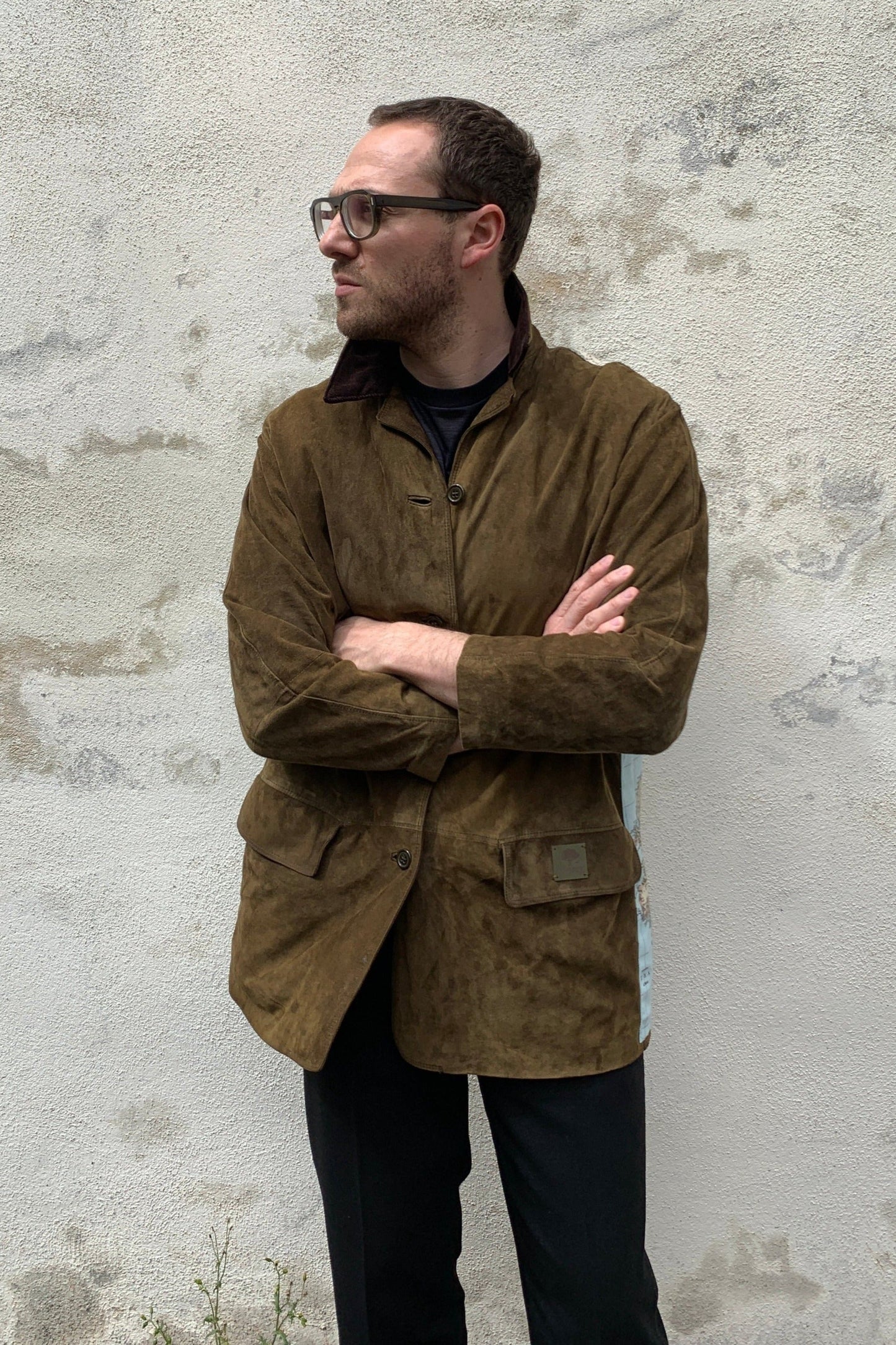 Upcycling Around the World Wildleder Jacke Braun M