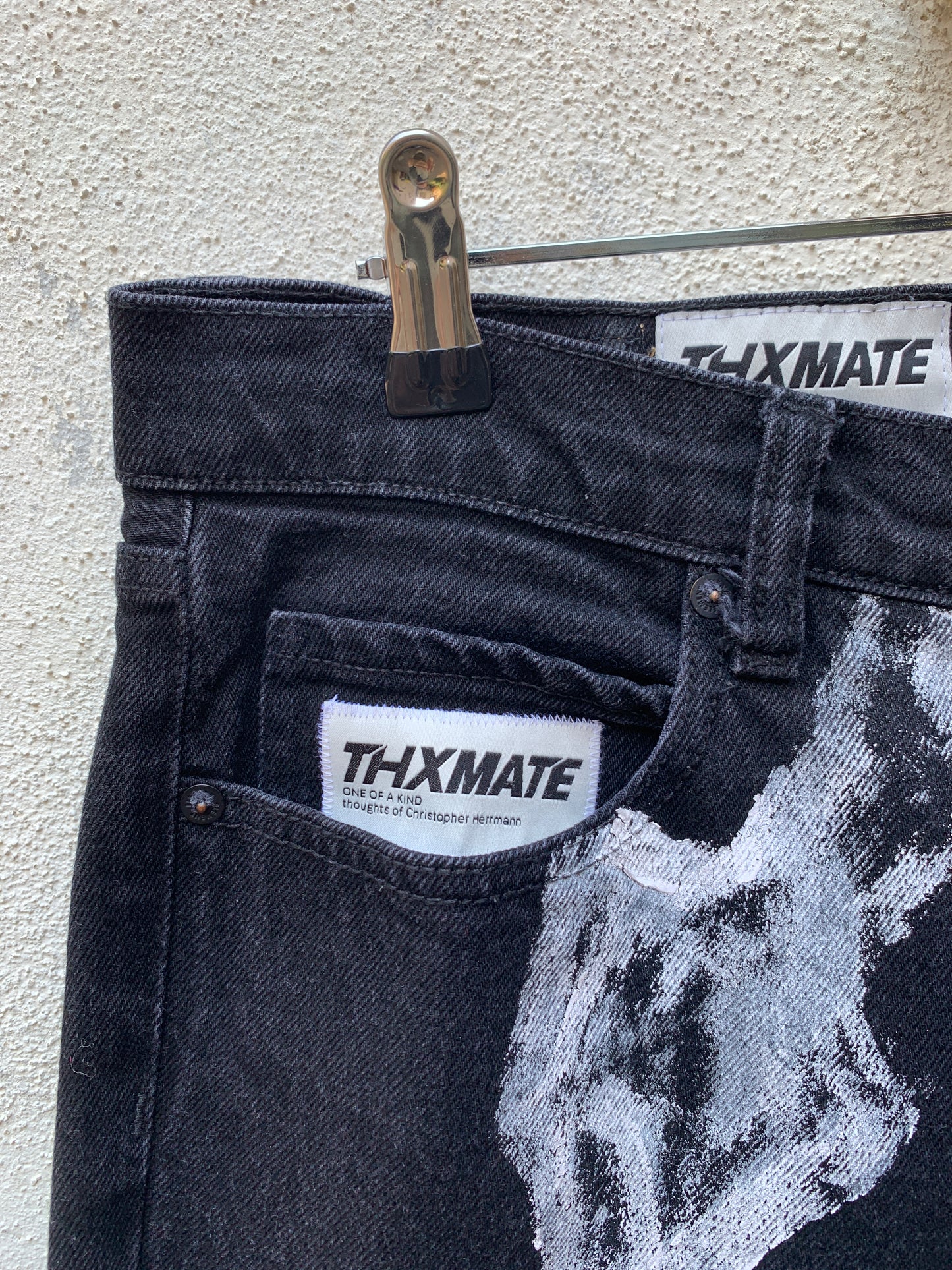 Upcycling Skeletor Jeans Schwarz 32/32
