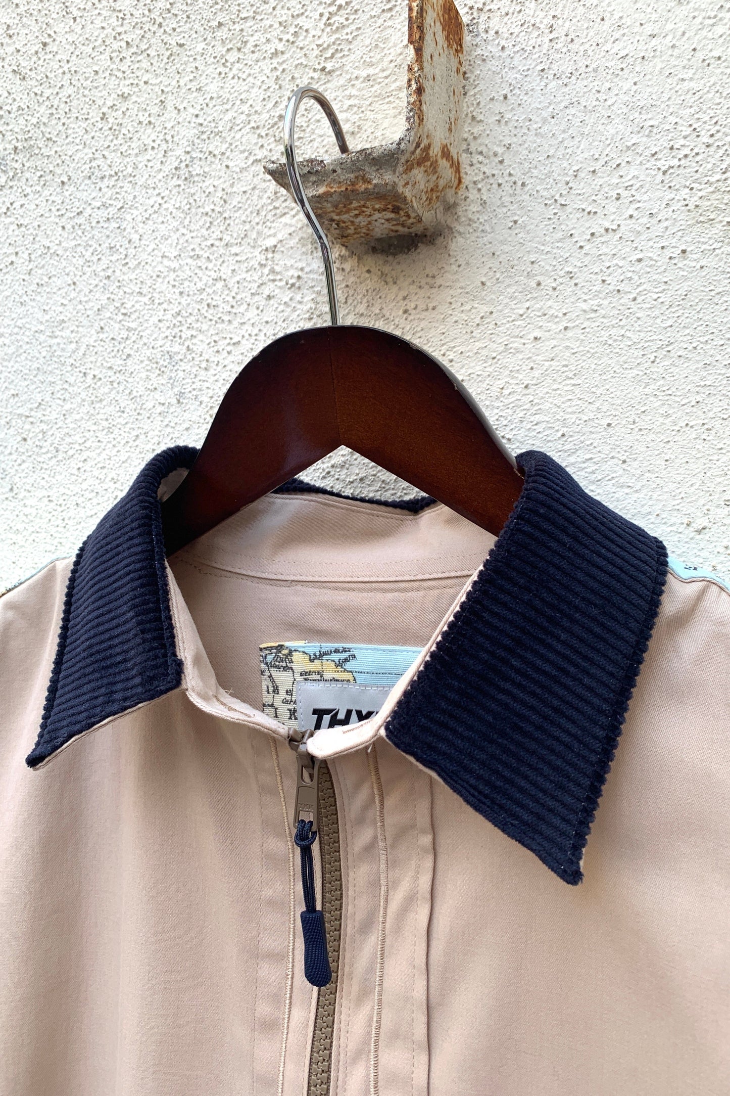 Upcycling Around the World Zip-Hemd Beige L