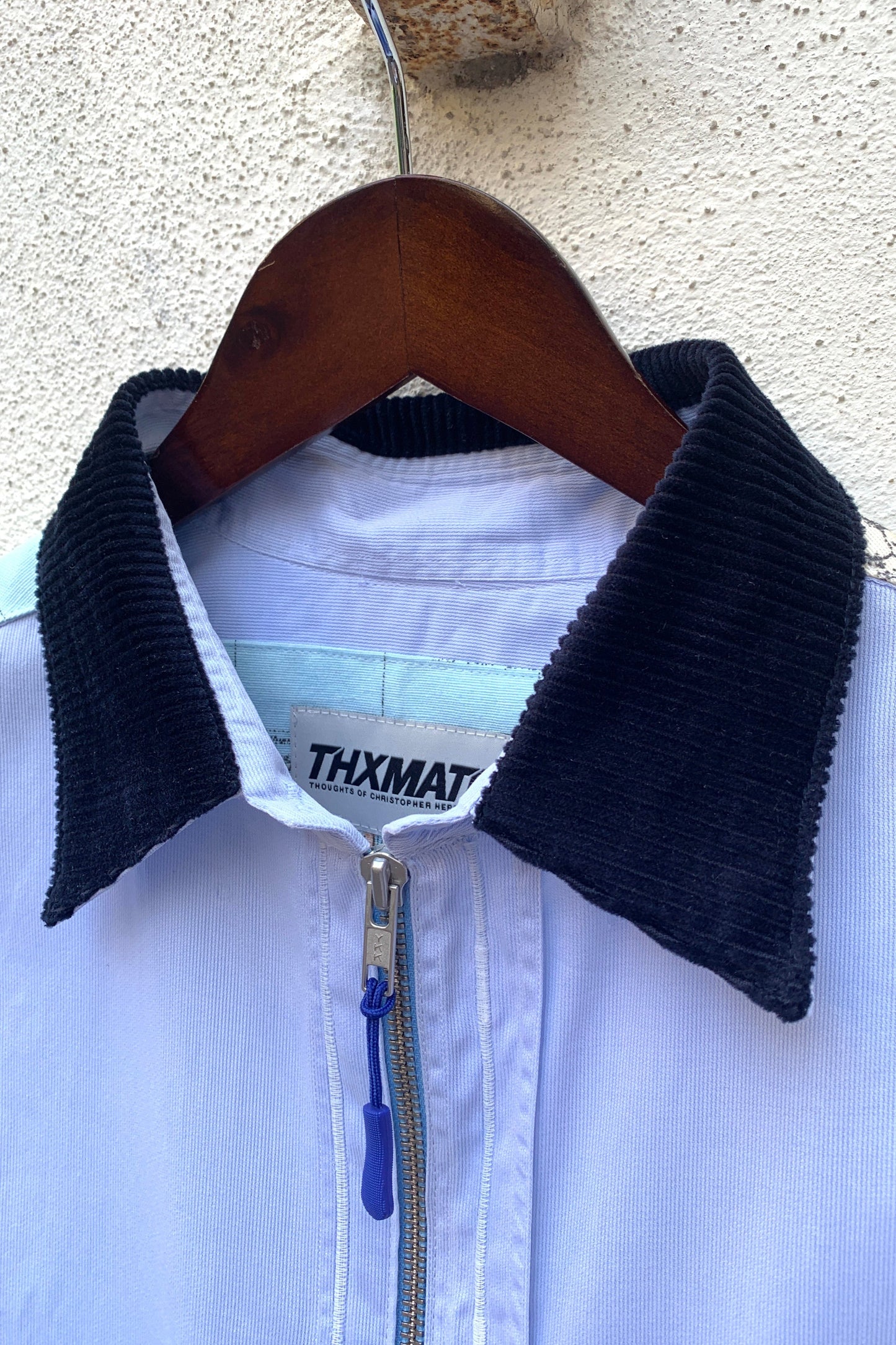 Upcycling Around the World Zip-Hemd Hellblau M