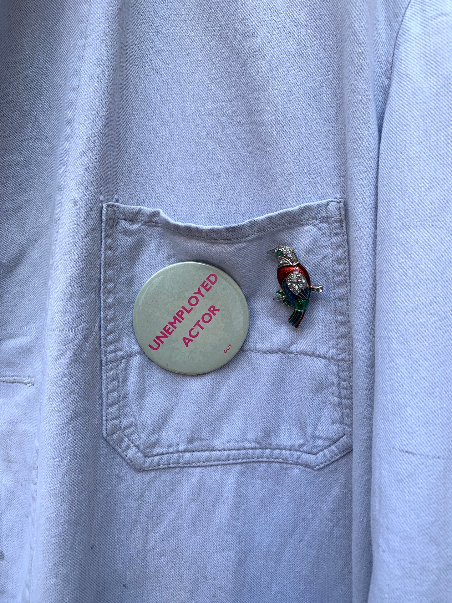 Upcycling Unemployed Actor Jacke Hellgrau XL